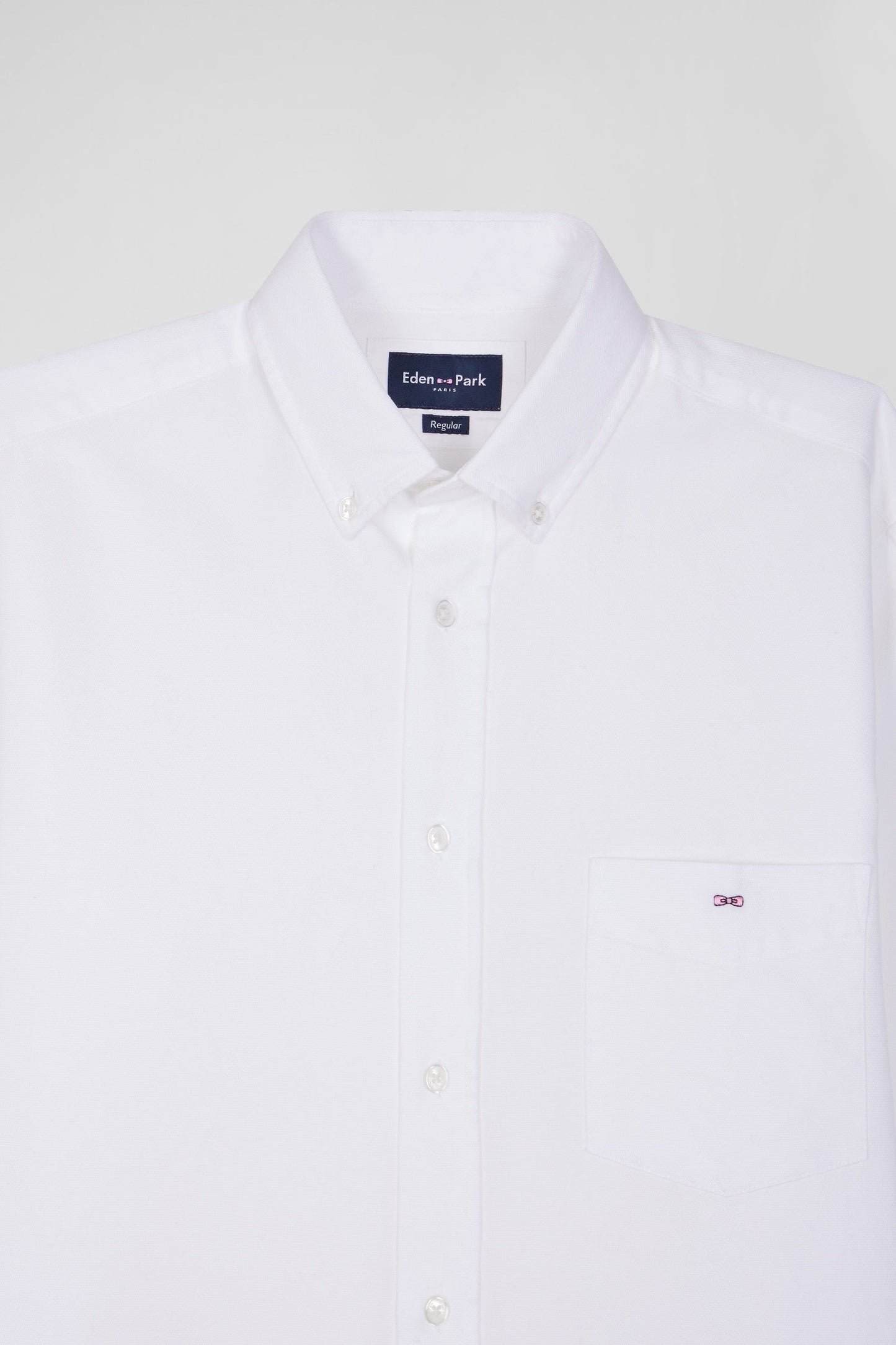 Chemise en piqué coton unie blanche coupe Regular - Image 8