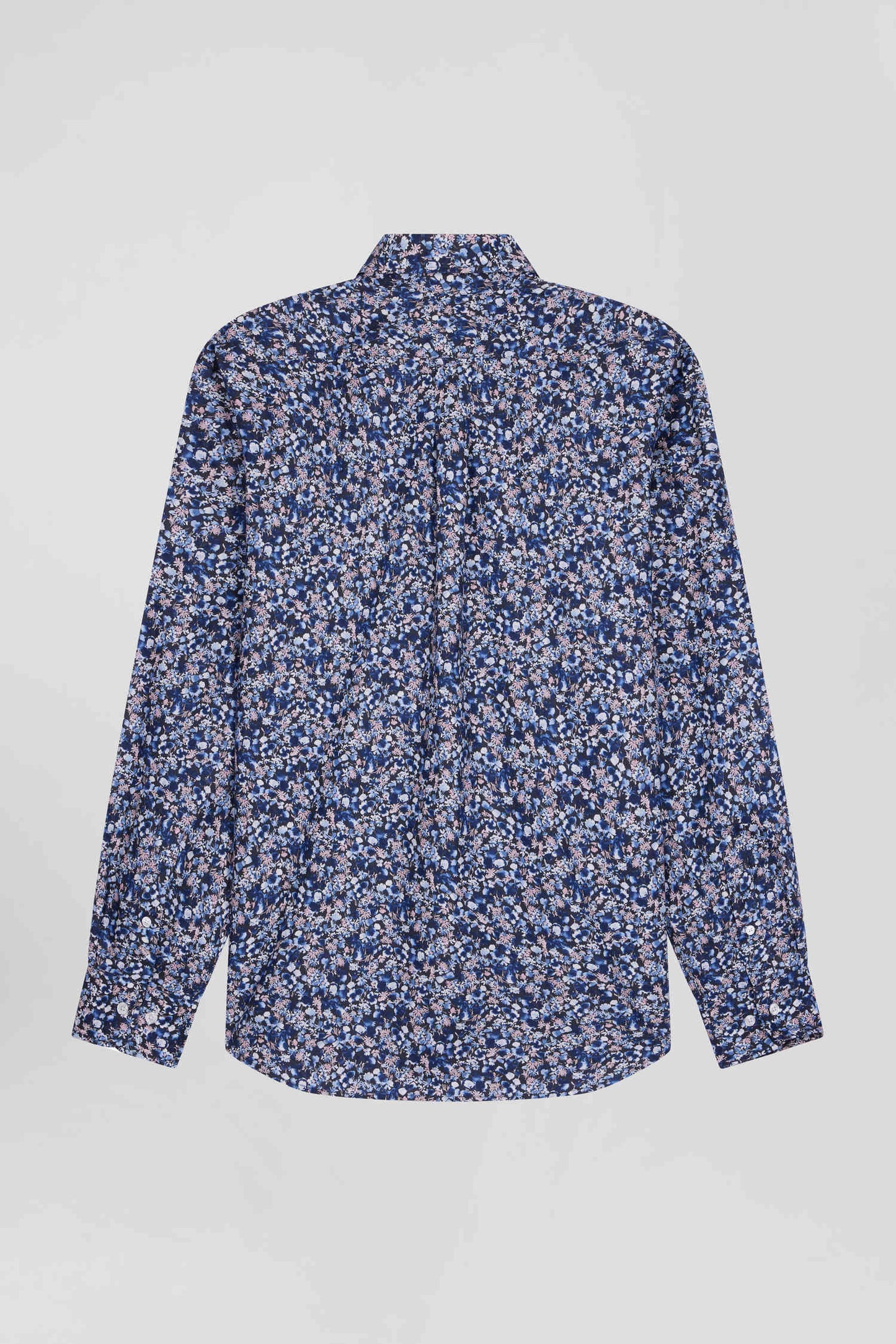 Chemise en popeline de coton Pima bleu marine microimprimé floral coupe Regular - Image 5