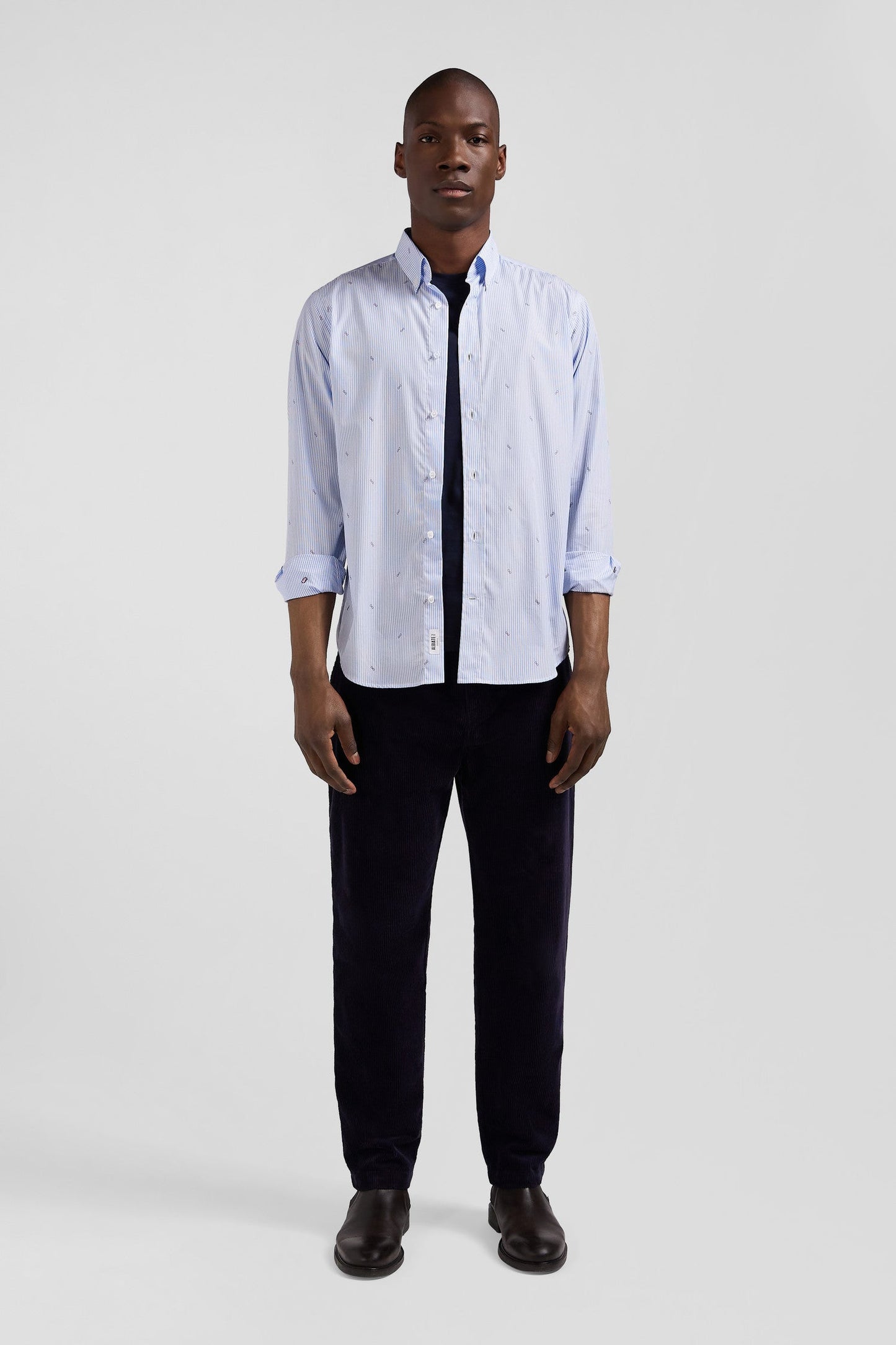 Chemise en coton ciel coupe Regular - Image 1