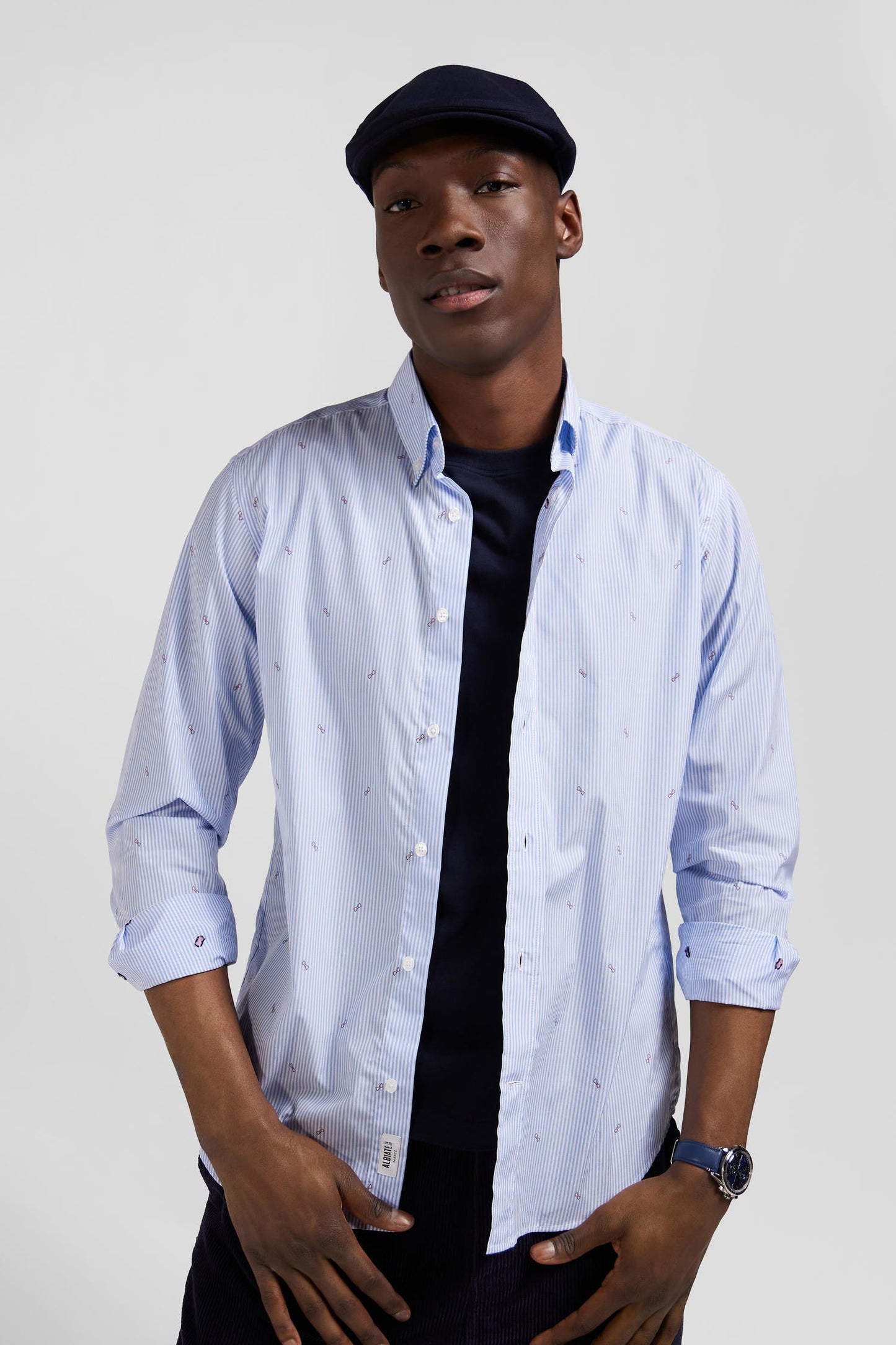 Chemise en coton ciel coupe Regular - Image 3