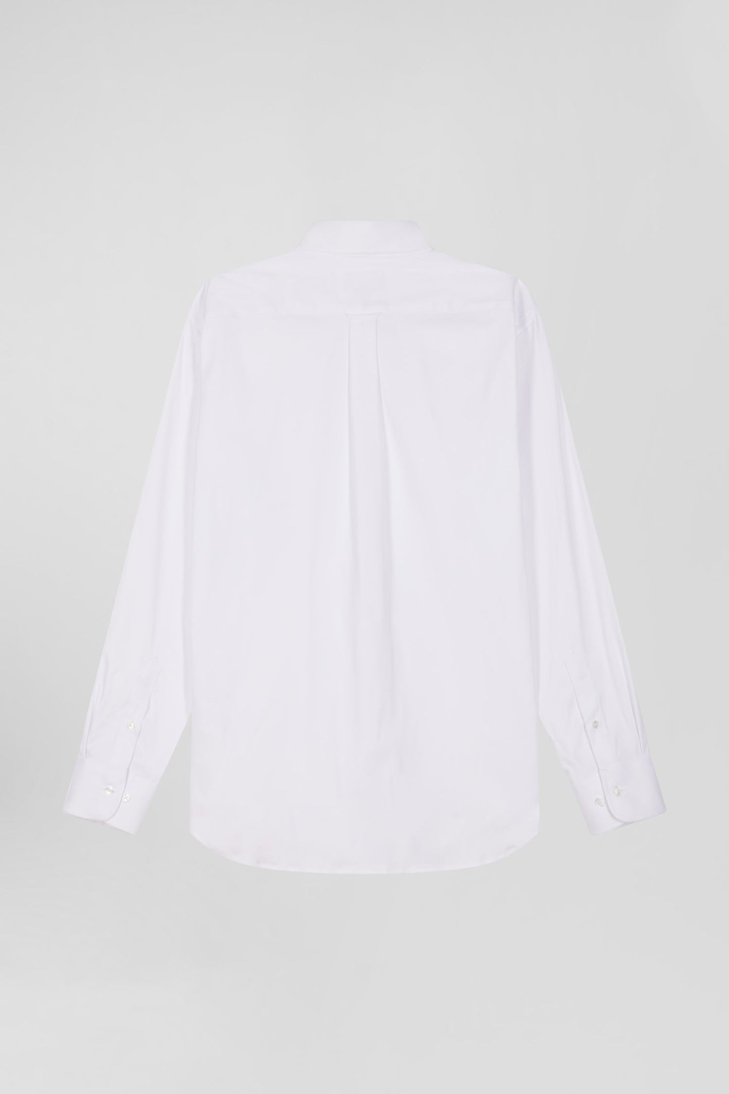 Chemise unie blanche en coton stretch mélangé coupe Regular - Image 5