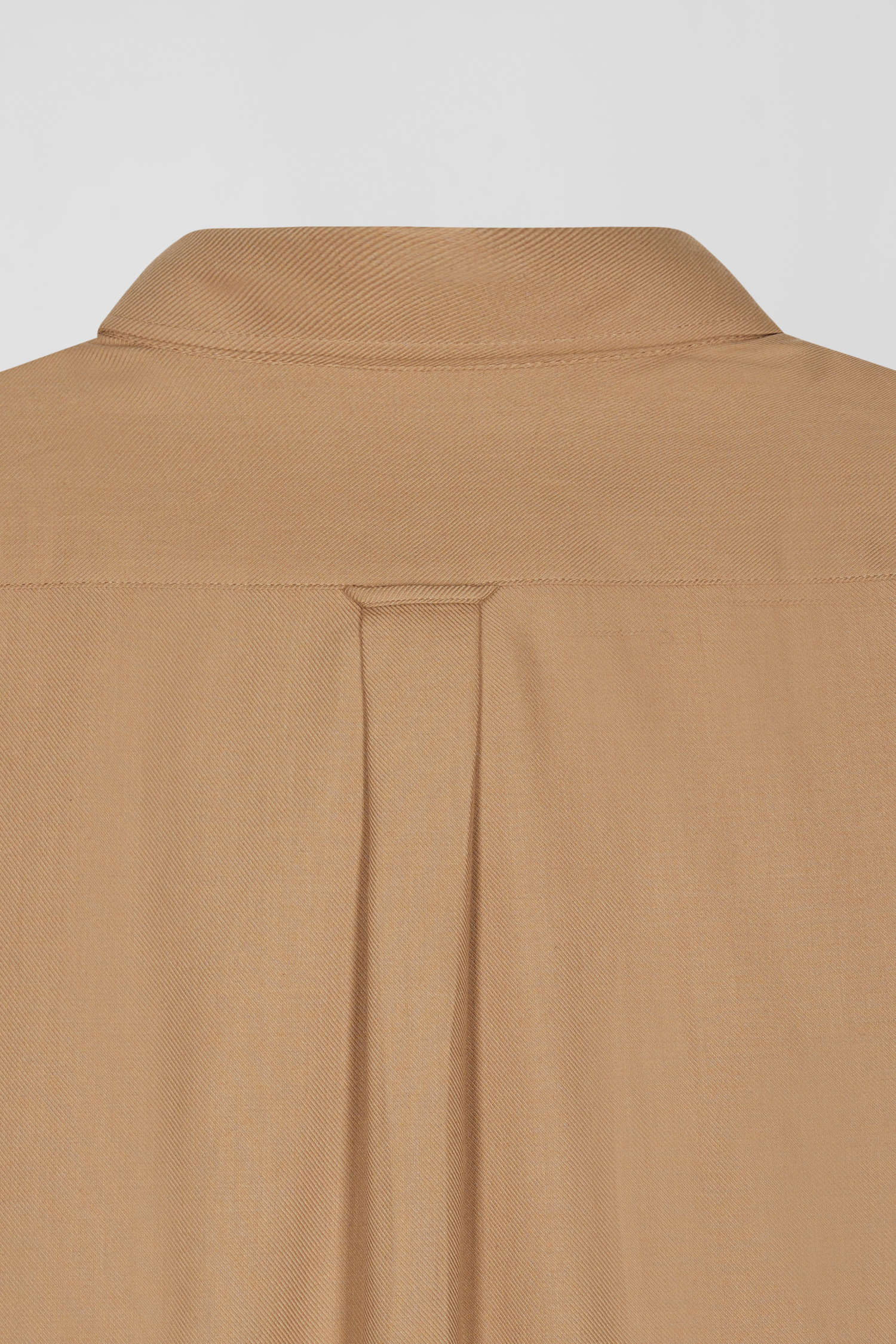 Chemise en twill de coton et cachemire camel coupe Regular