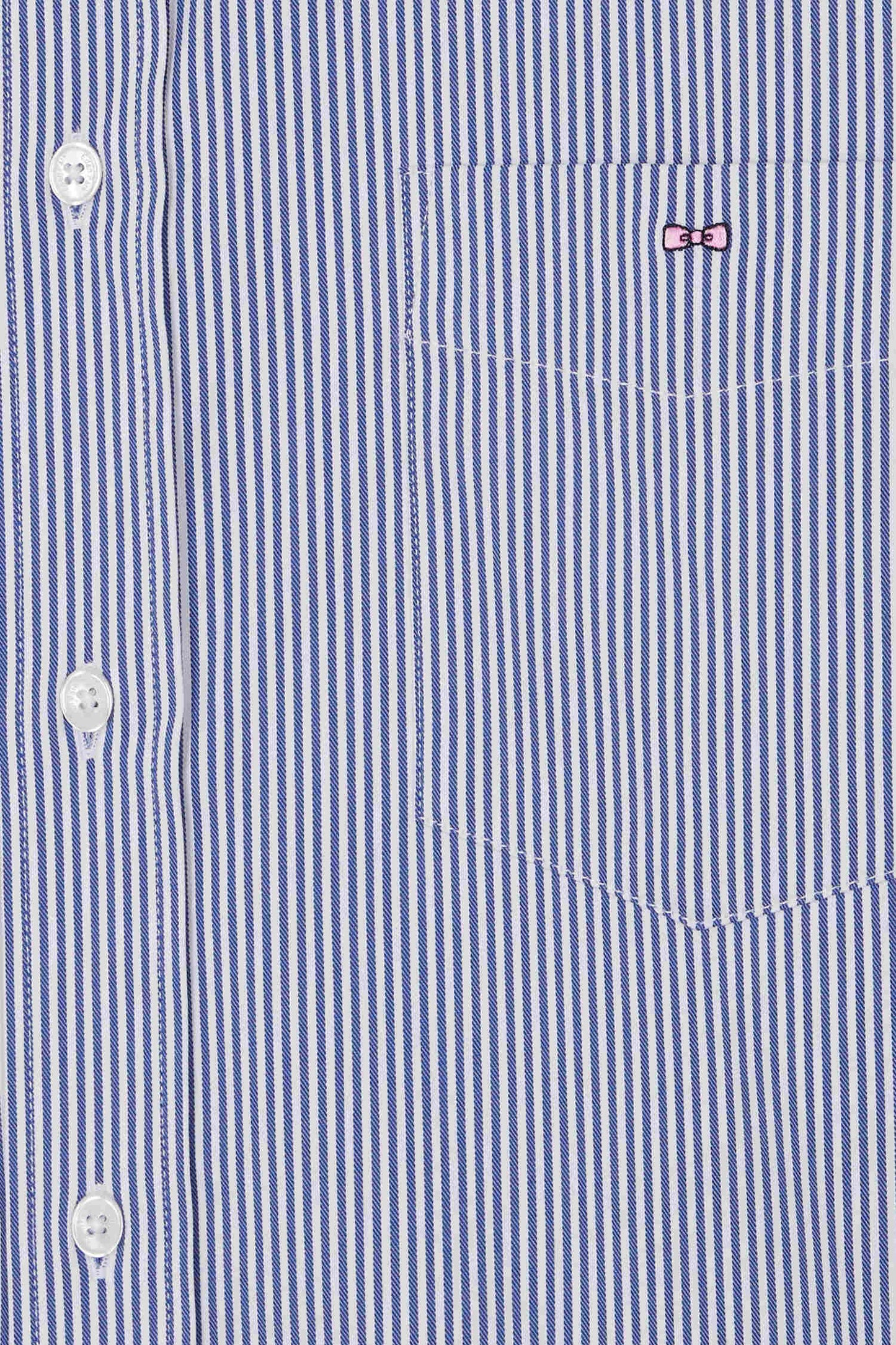 Chemise en popeline de coton bleu marine à rayures bâton coupe Regular - Image 10