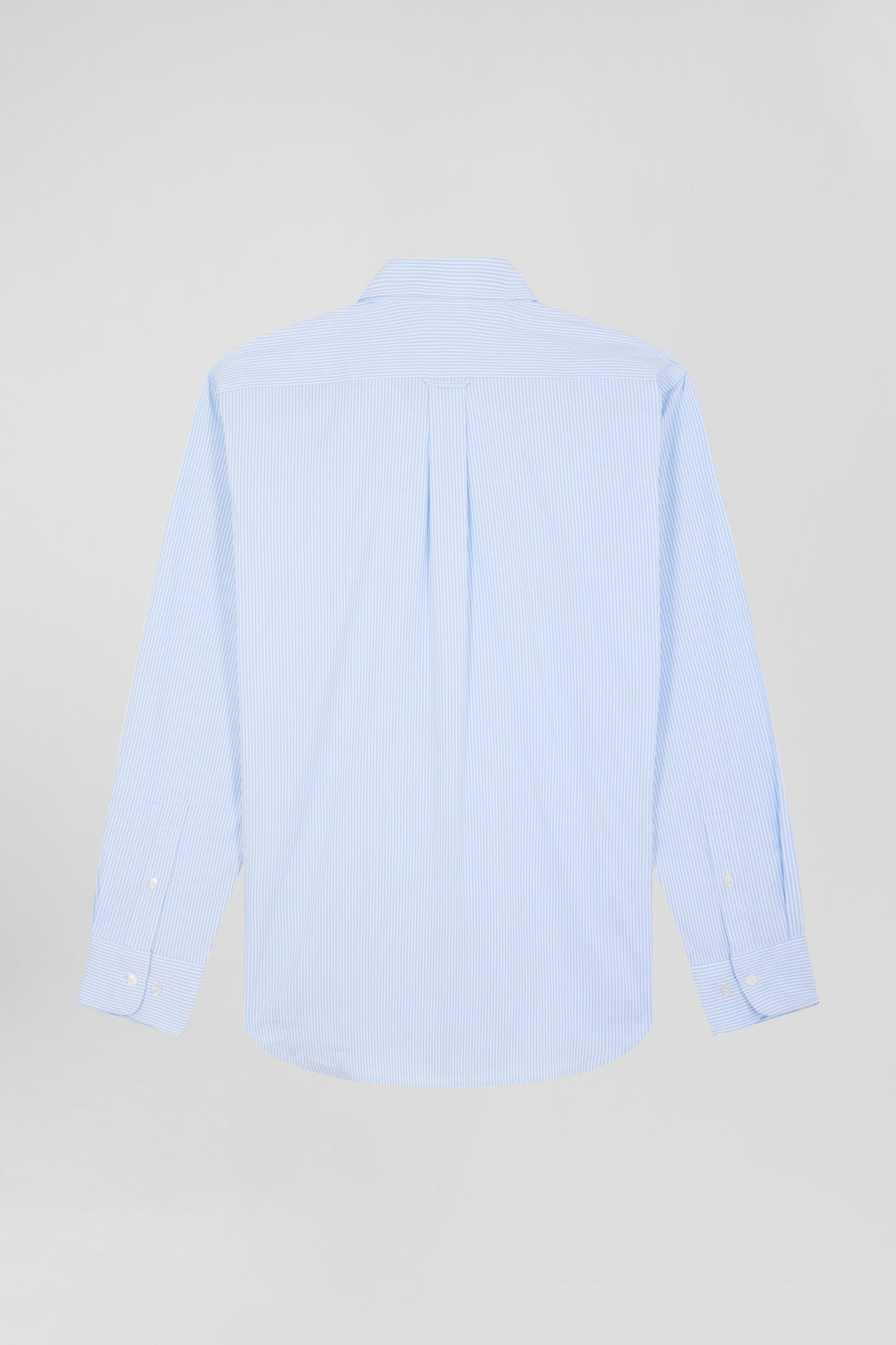 Chemise en popeline de coton bleue à rayures bâton coupe Regular - Image 5