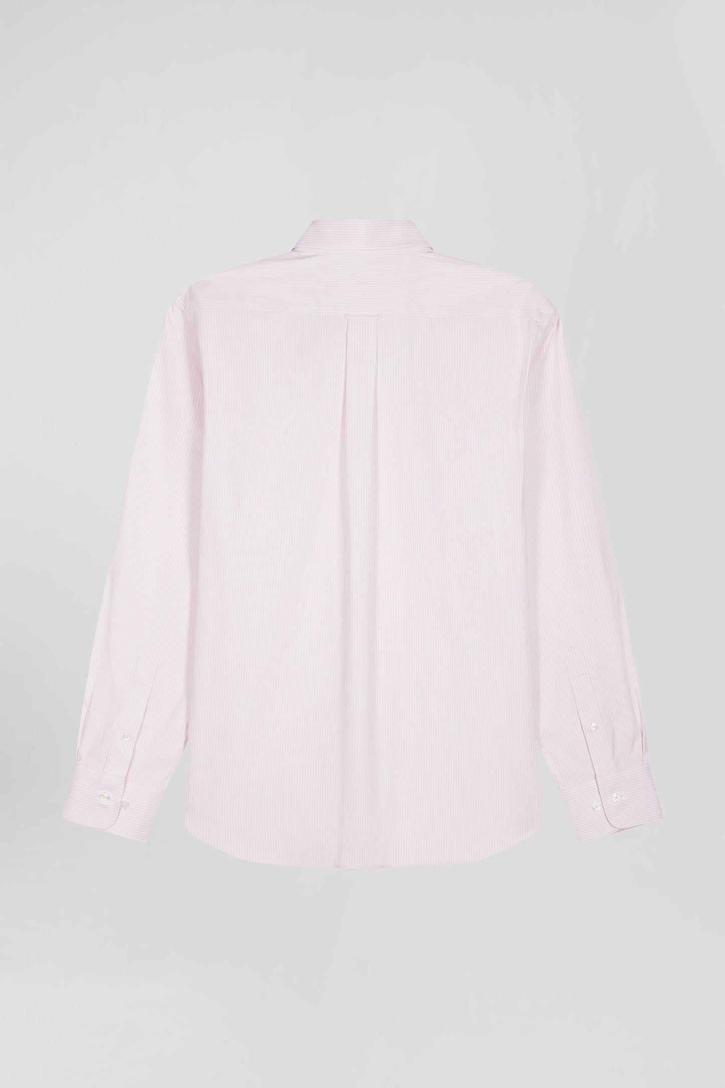 Chemise en popeline de coton rose à rayures bâton coupe Regular - Image 5