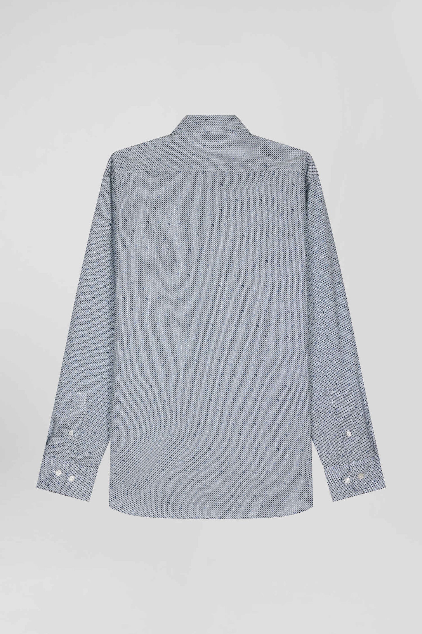 Chemise en coton à micro-motifs bleu ciel coupe Slim - Image 5