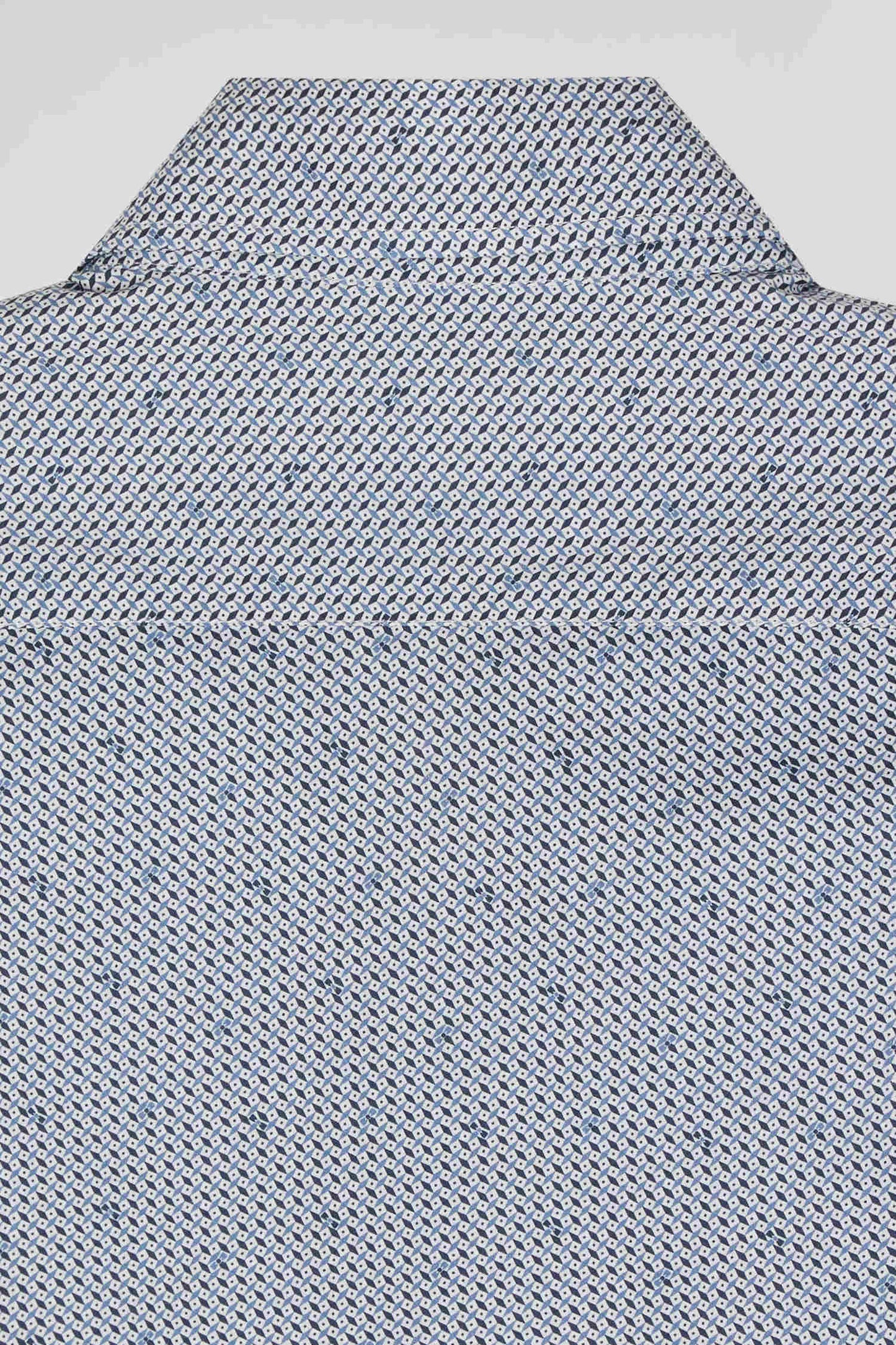 Chemise en coton à micro-motifs bleu ciel coupe Slim - Image 9