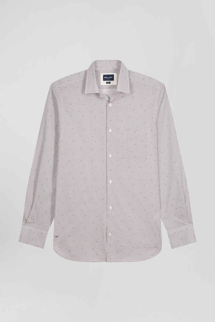 Chemise en coton à micro-motifs rose coupe Slim alt view