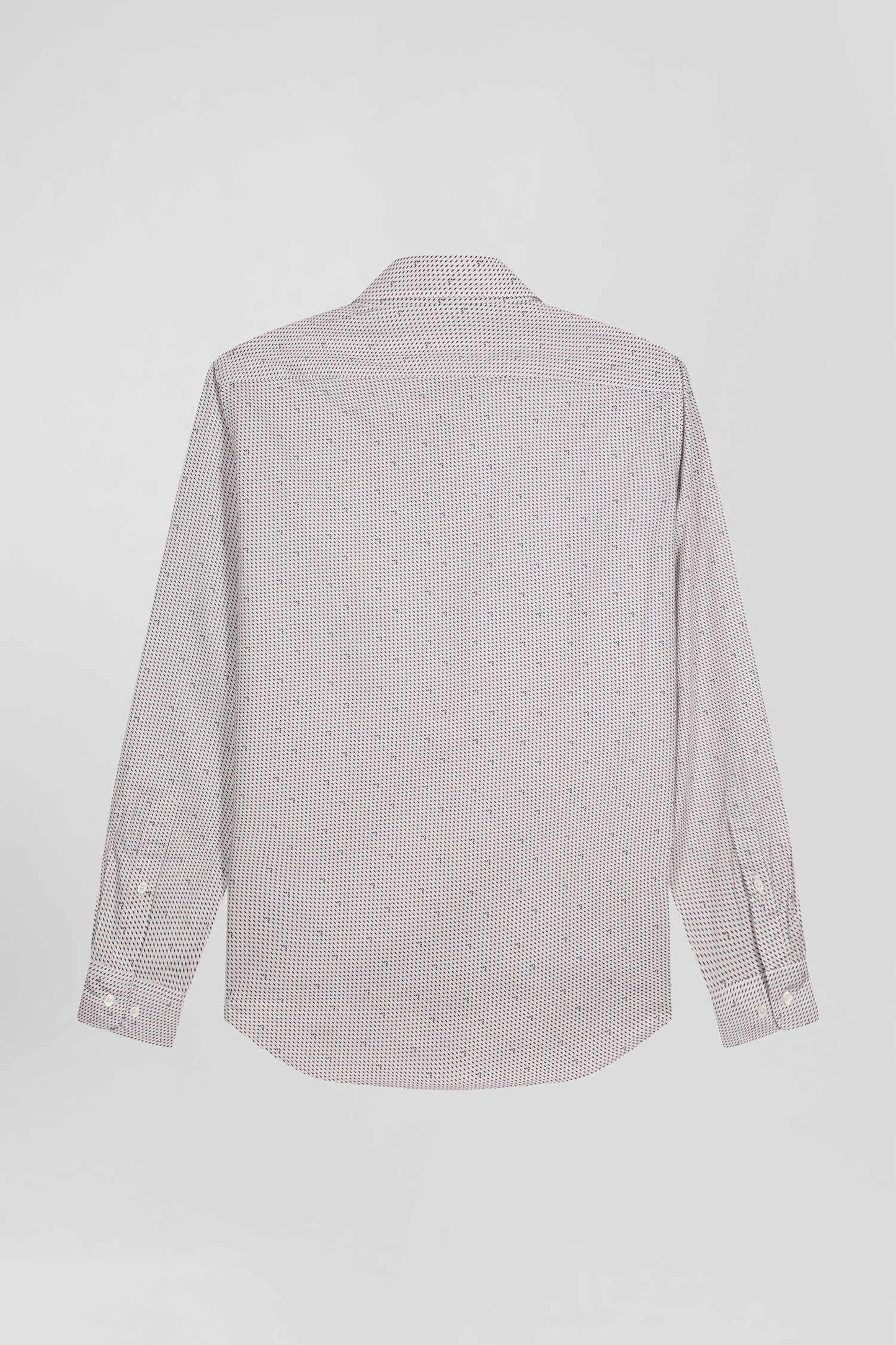 Slim pink microprint cotton shirt