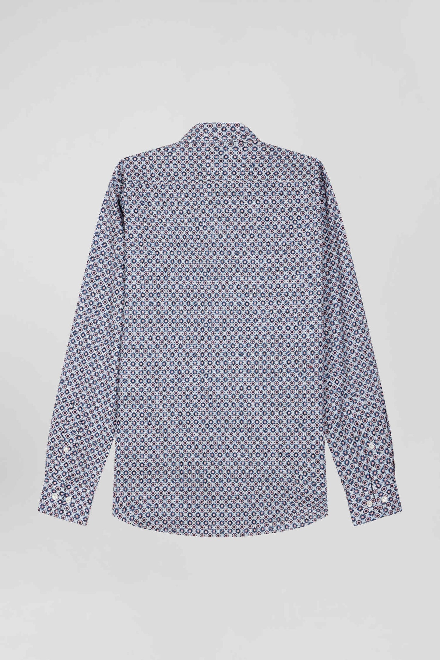 Slim fit cotton shirt with sky micropatterns