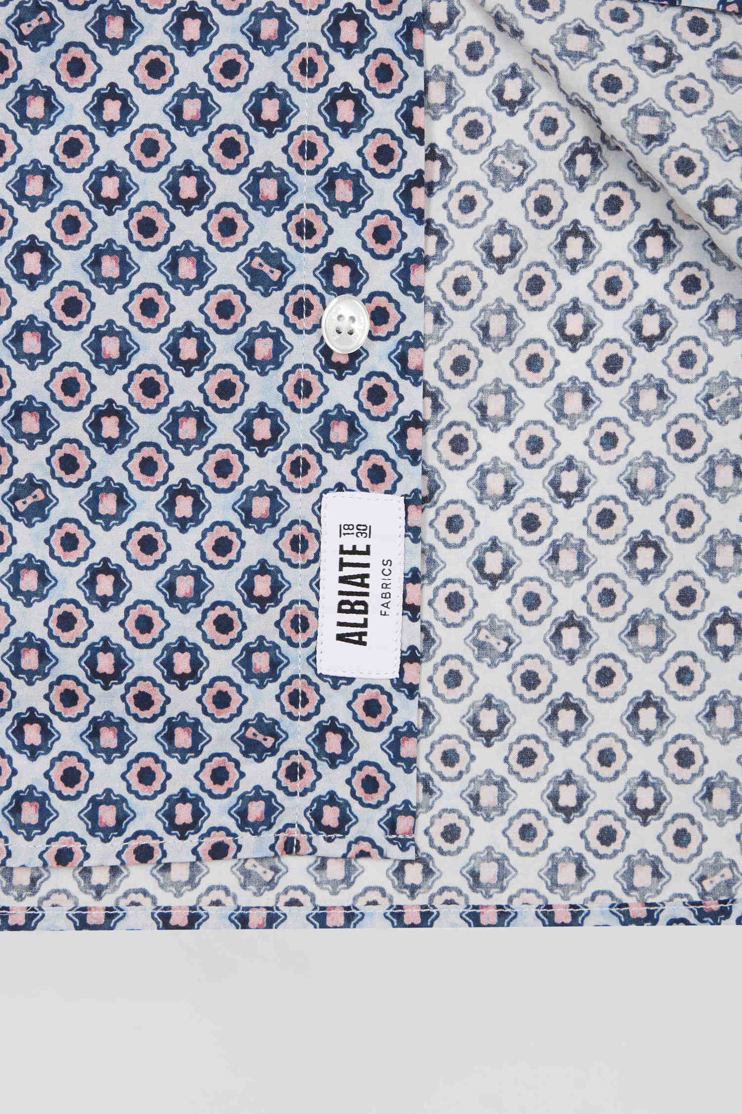 Slim fit cotton shirt with sky micropatterns