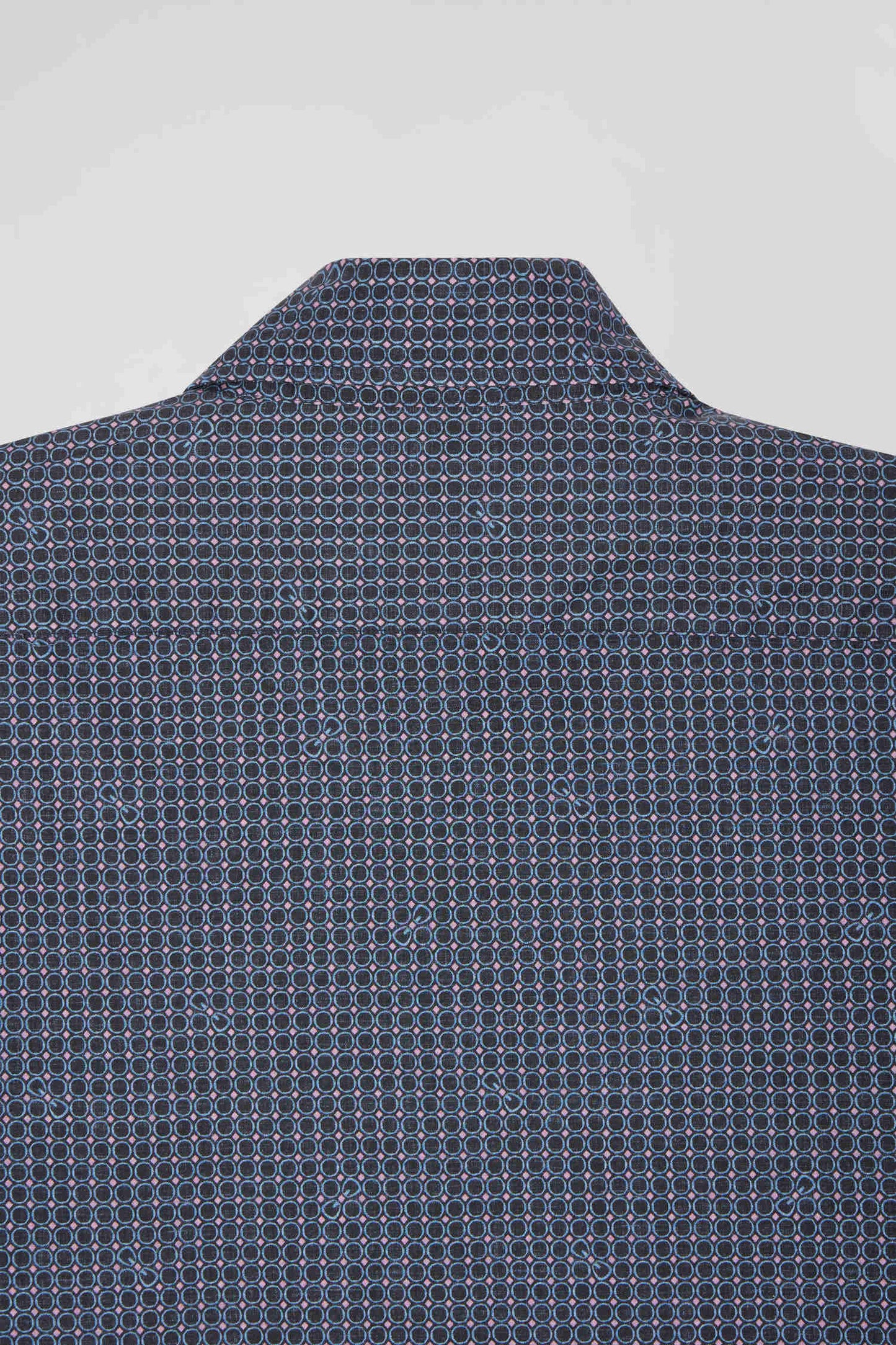 Chemise en coton à micro-carreaux bleu marine coupe Slim - Image 10