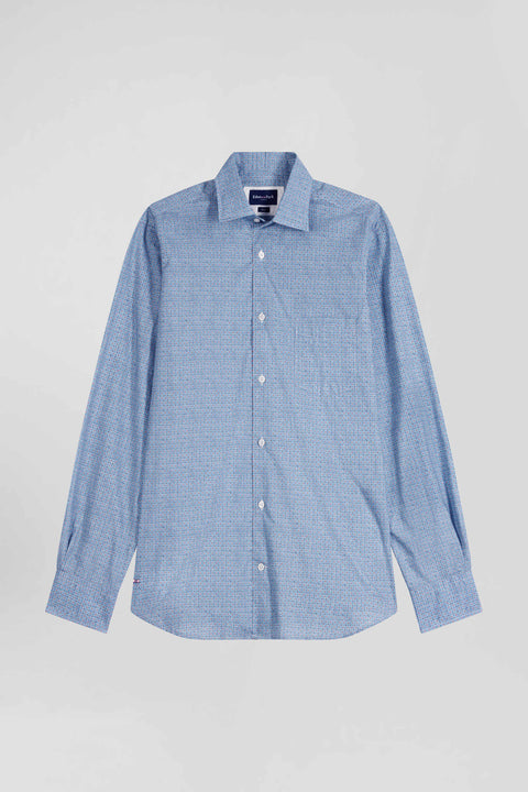 Slim sky blue cotton shirt - Image 2