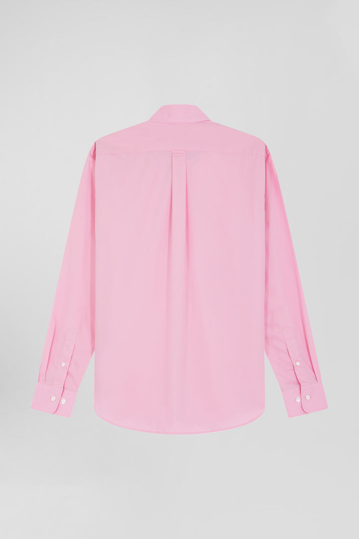 Chemise en popeline de coton rose coupe Regular alt view