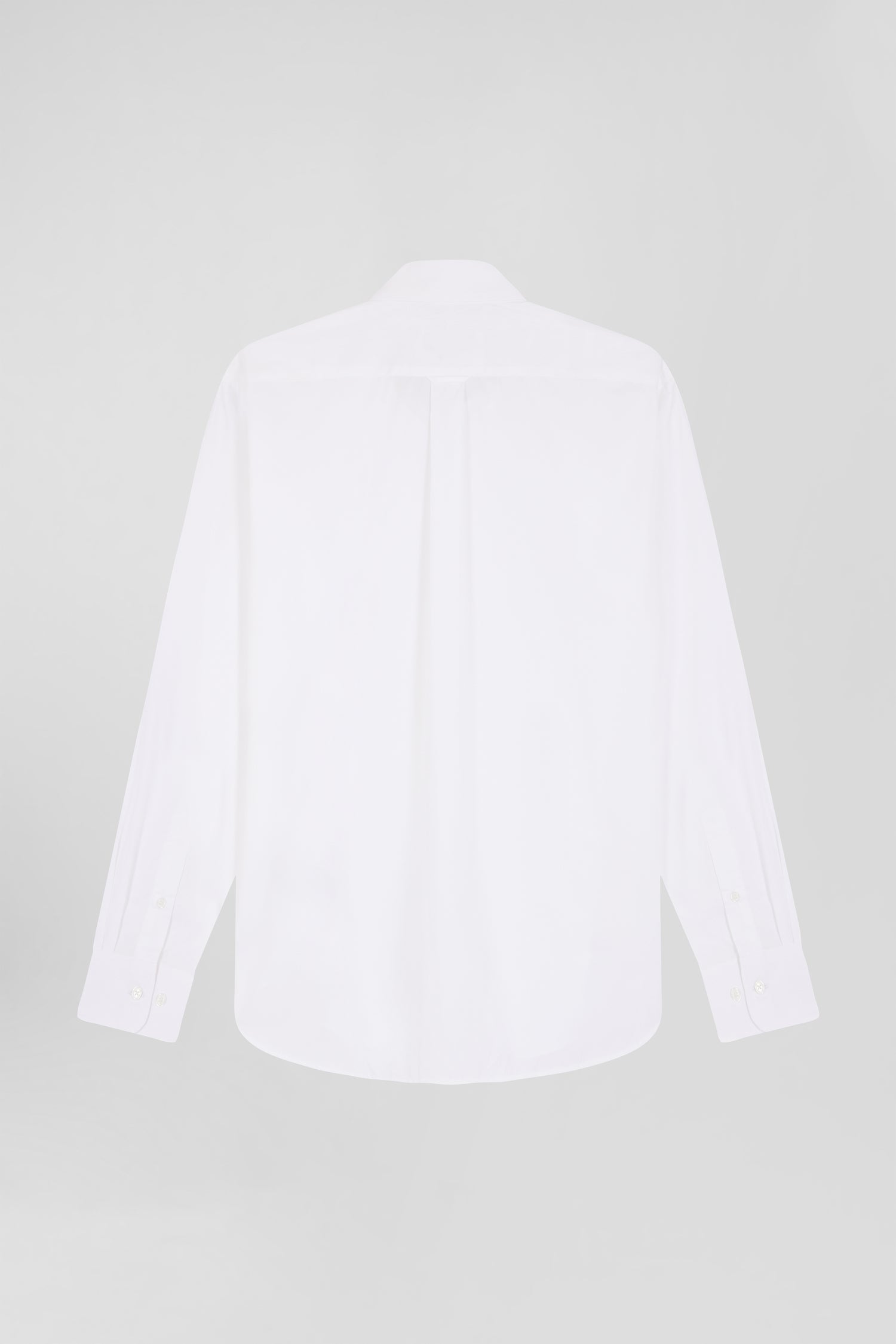 Regular plain white cotton poplin shirt