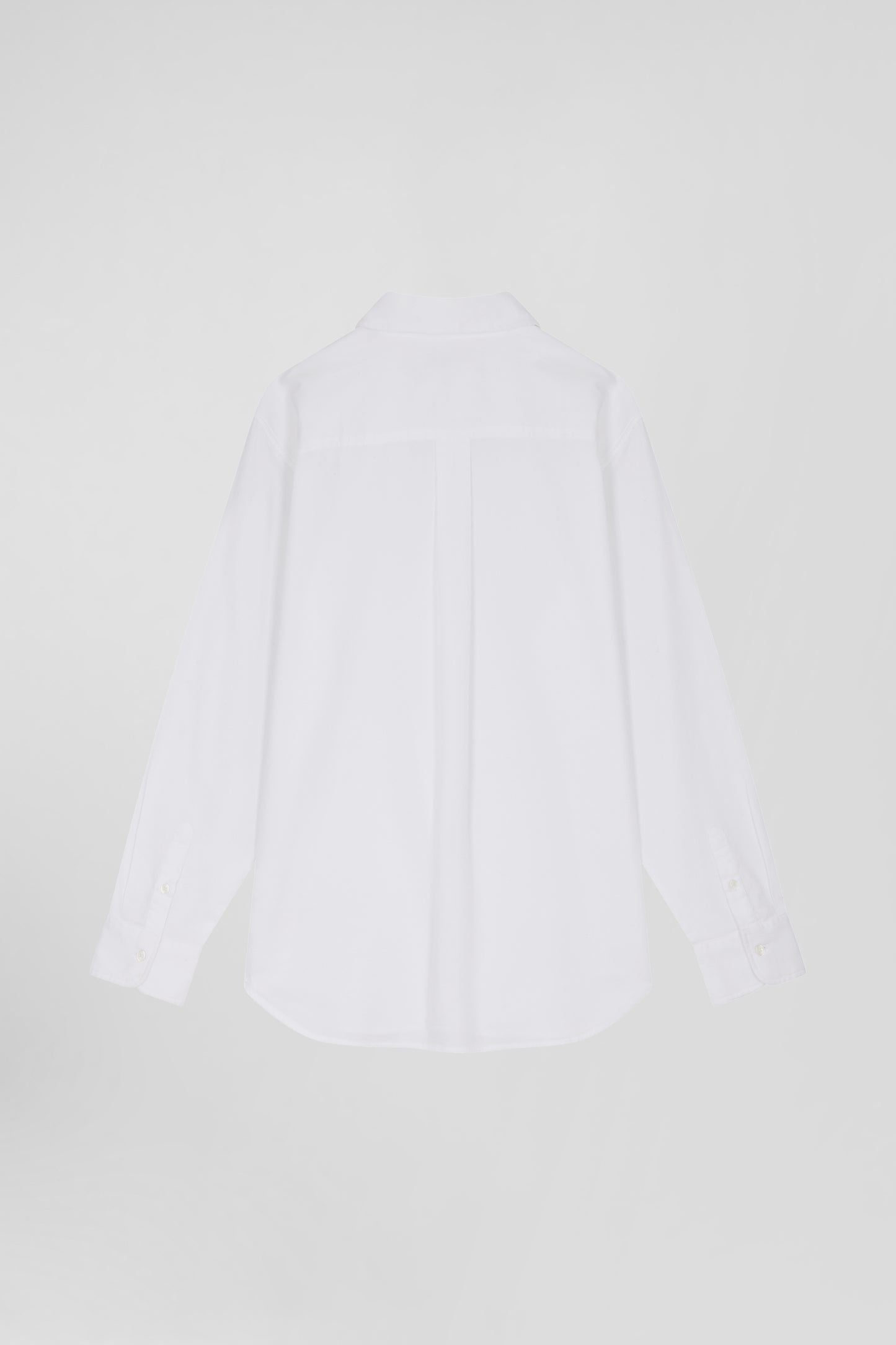 Relaxed white cotton poplin shirt