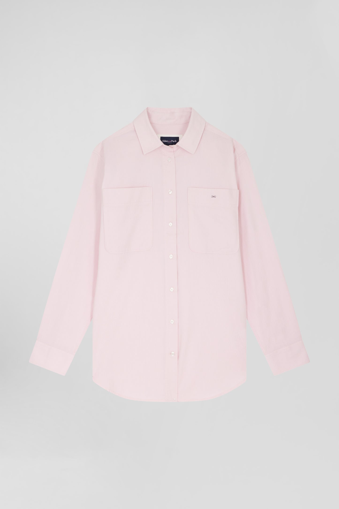 Relax pink checked cotton shirt with patch pockets