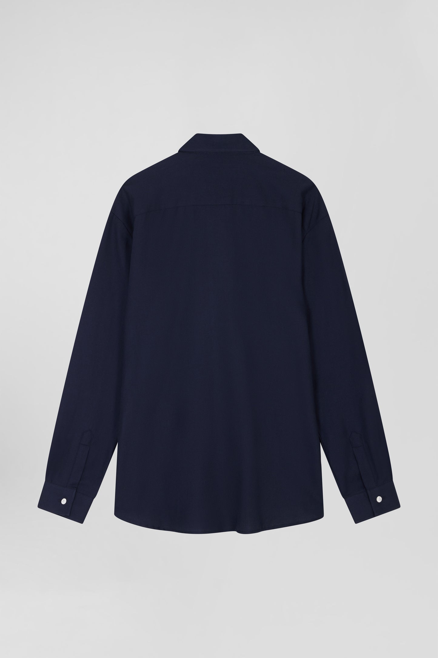 Oversize indigo cotton and cashmere shirt