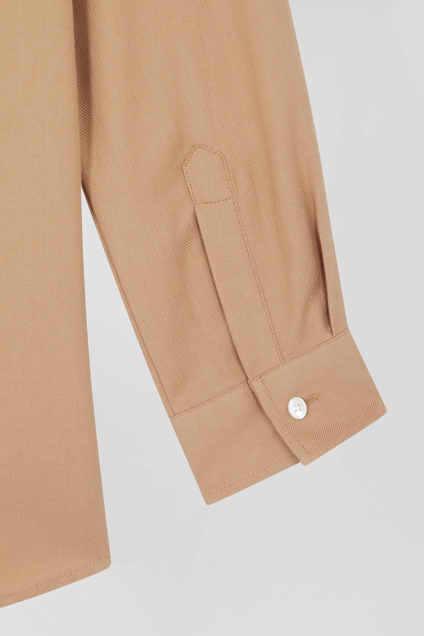 Oversize camel cotton and cashmere shirt