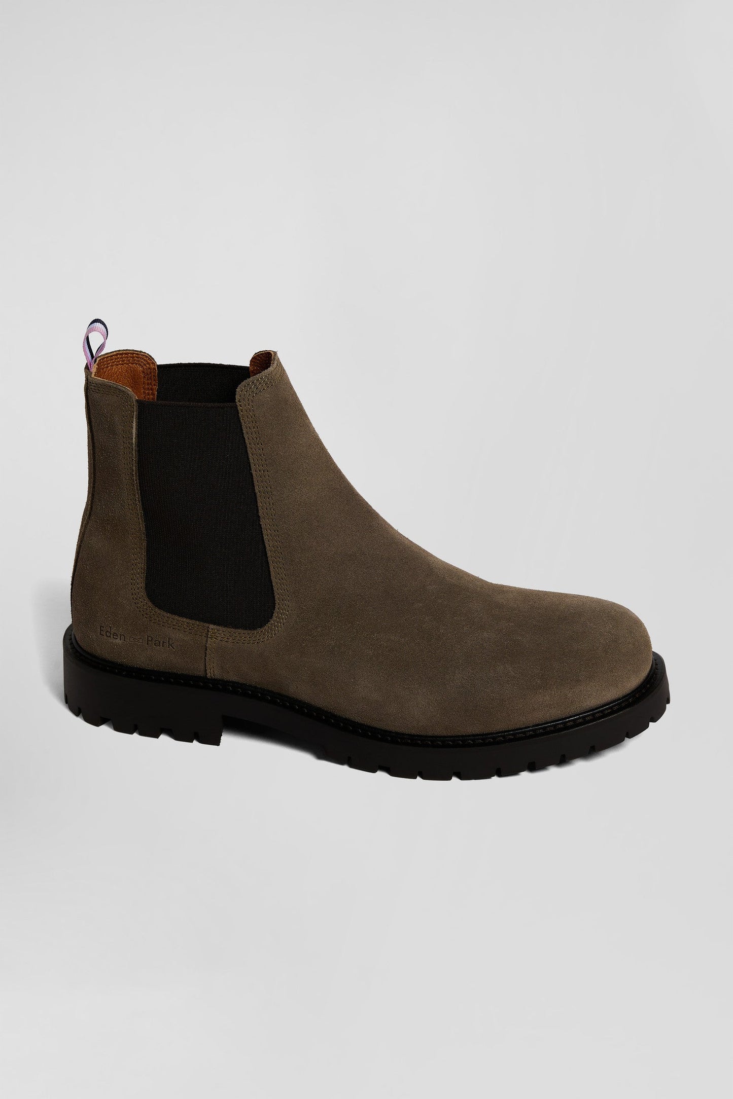 Chelsea boots en cuir grises à semelle crantée - Image 1