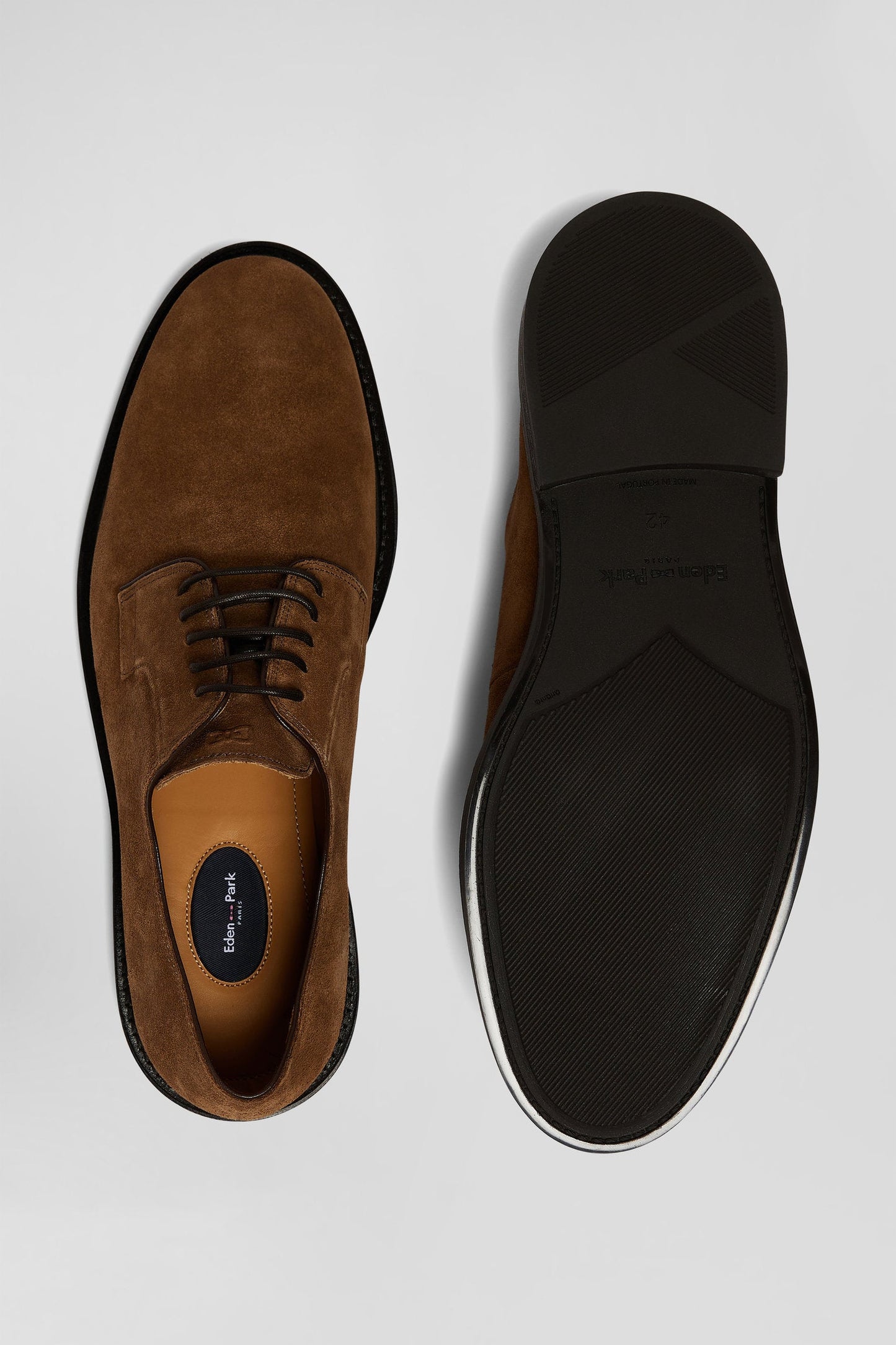 Derbies lacés en cuir suédé marron - Image 4