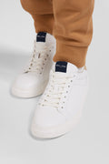 White low-top leather sneakers