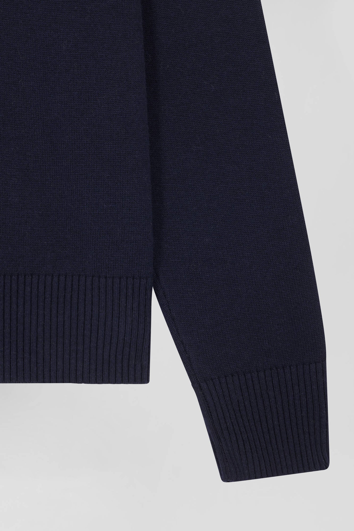 Relax navy blue blended wool and cotton cardigan