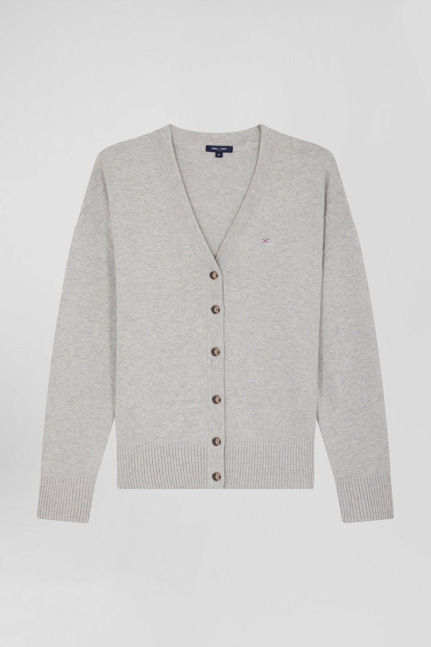 Relax grey blended wool and cotton cardigan