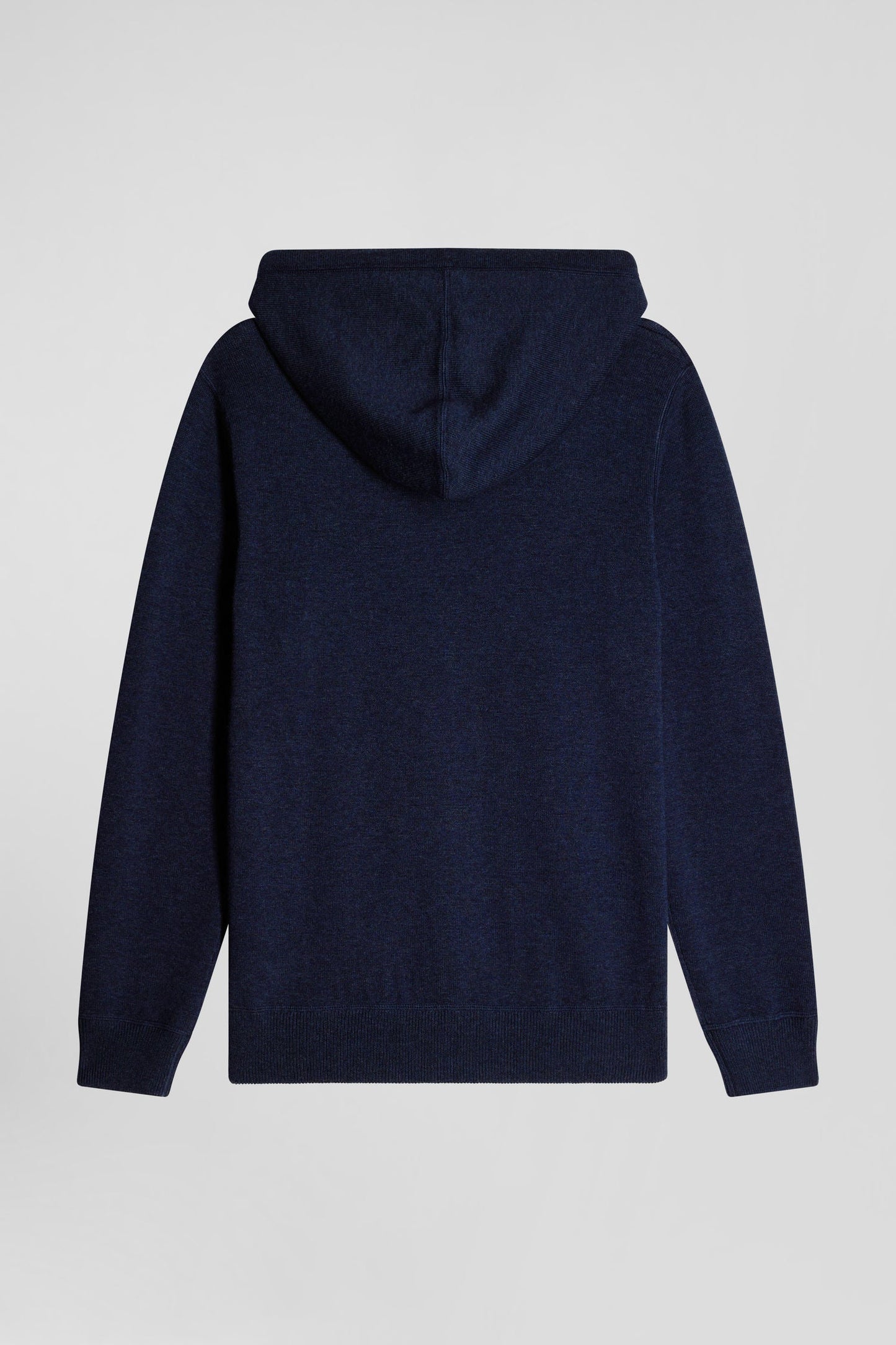 Sweatshirt zippé en maille laine et coton bleu marine coupe Regular - Image 5