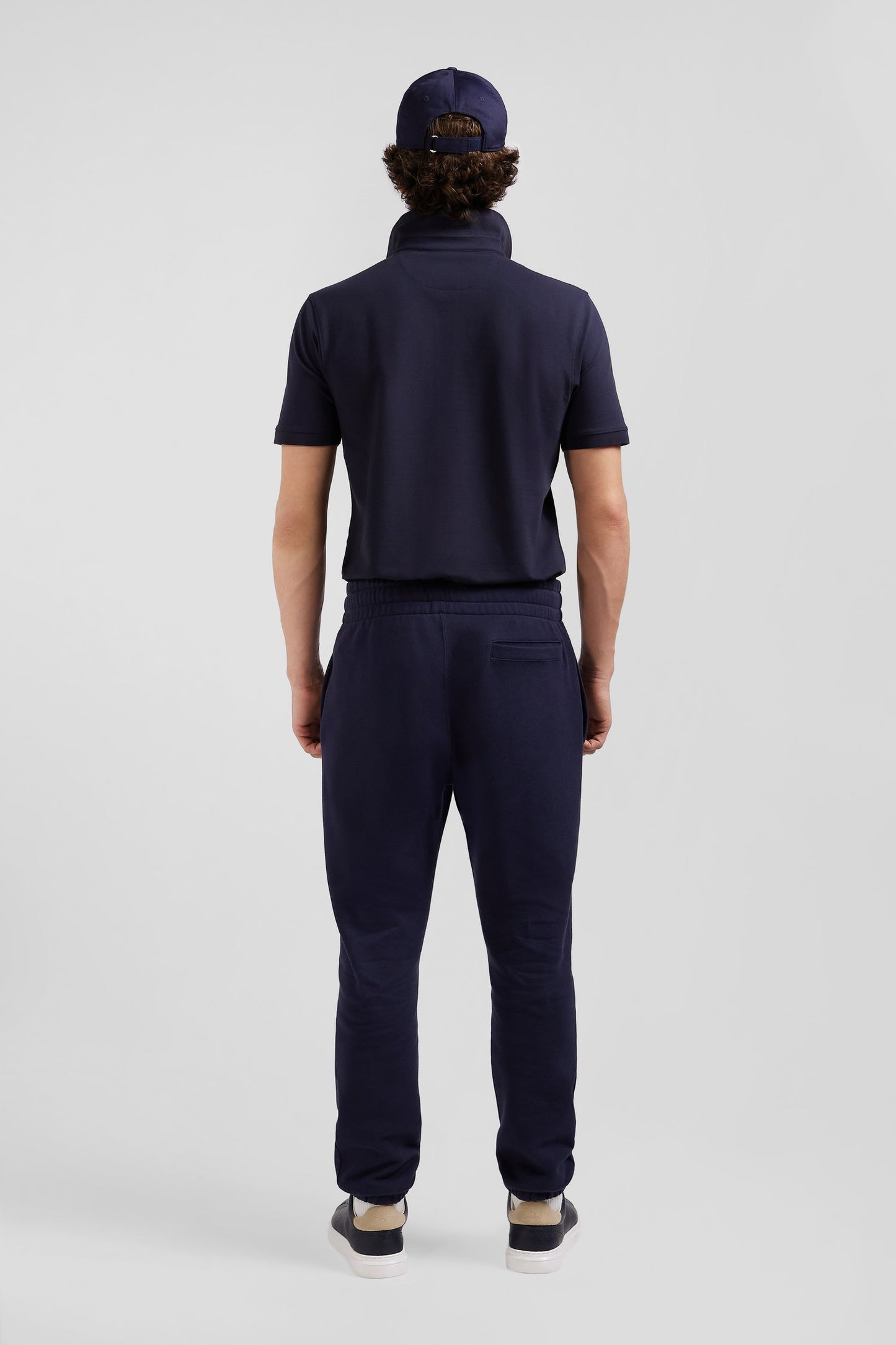 Pantalon jogging en molleton gratté bleu marine coupe Regular - Image 6