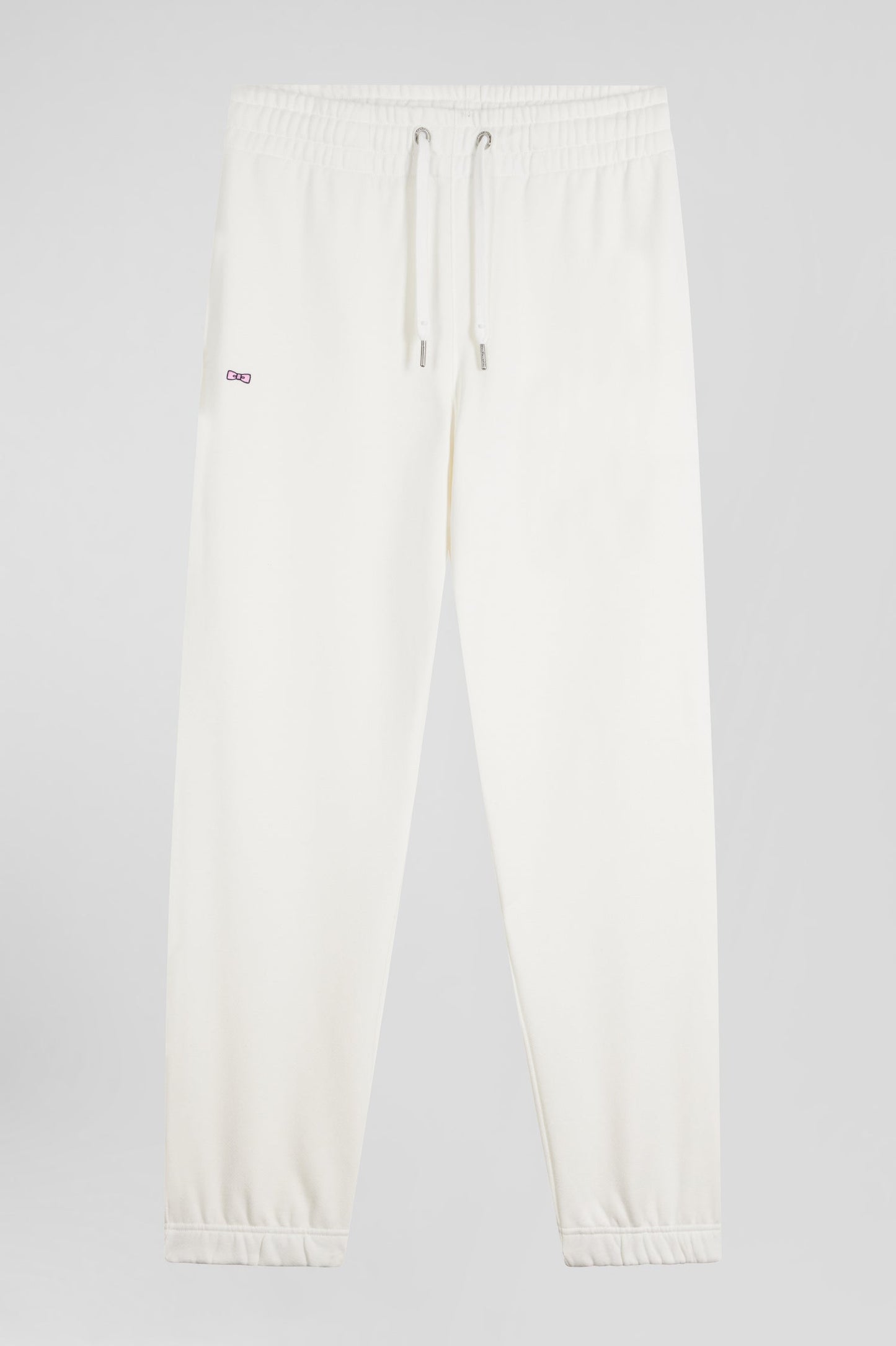 Pantalon jogging en molleton gratté écru coupe Regular - Image 2