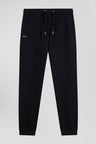 Regular black brushed fleece jogging bottoms