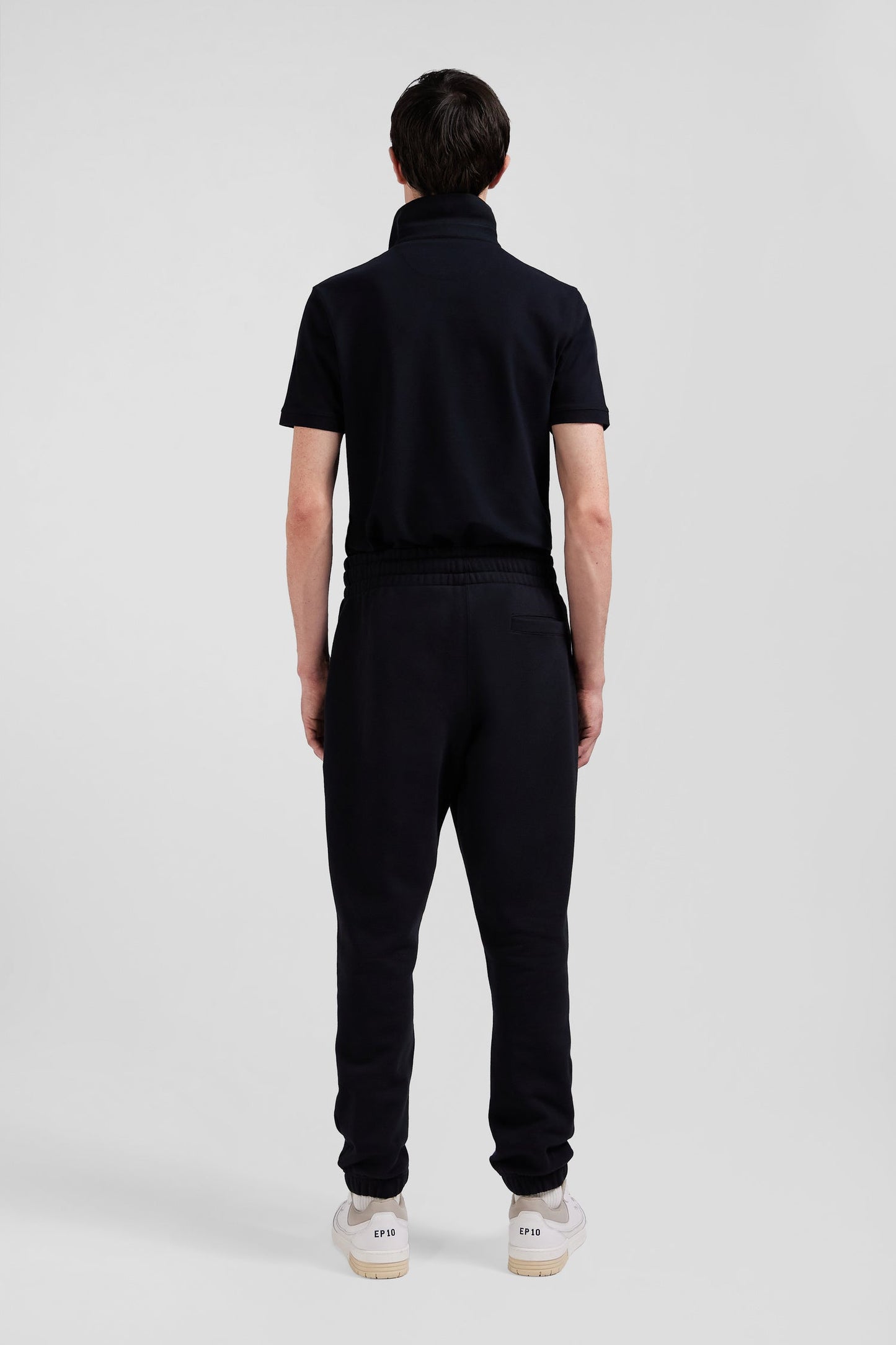 Pantalon jogging en molleton gratté noir coupe Regular - Image 6