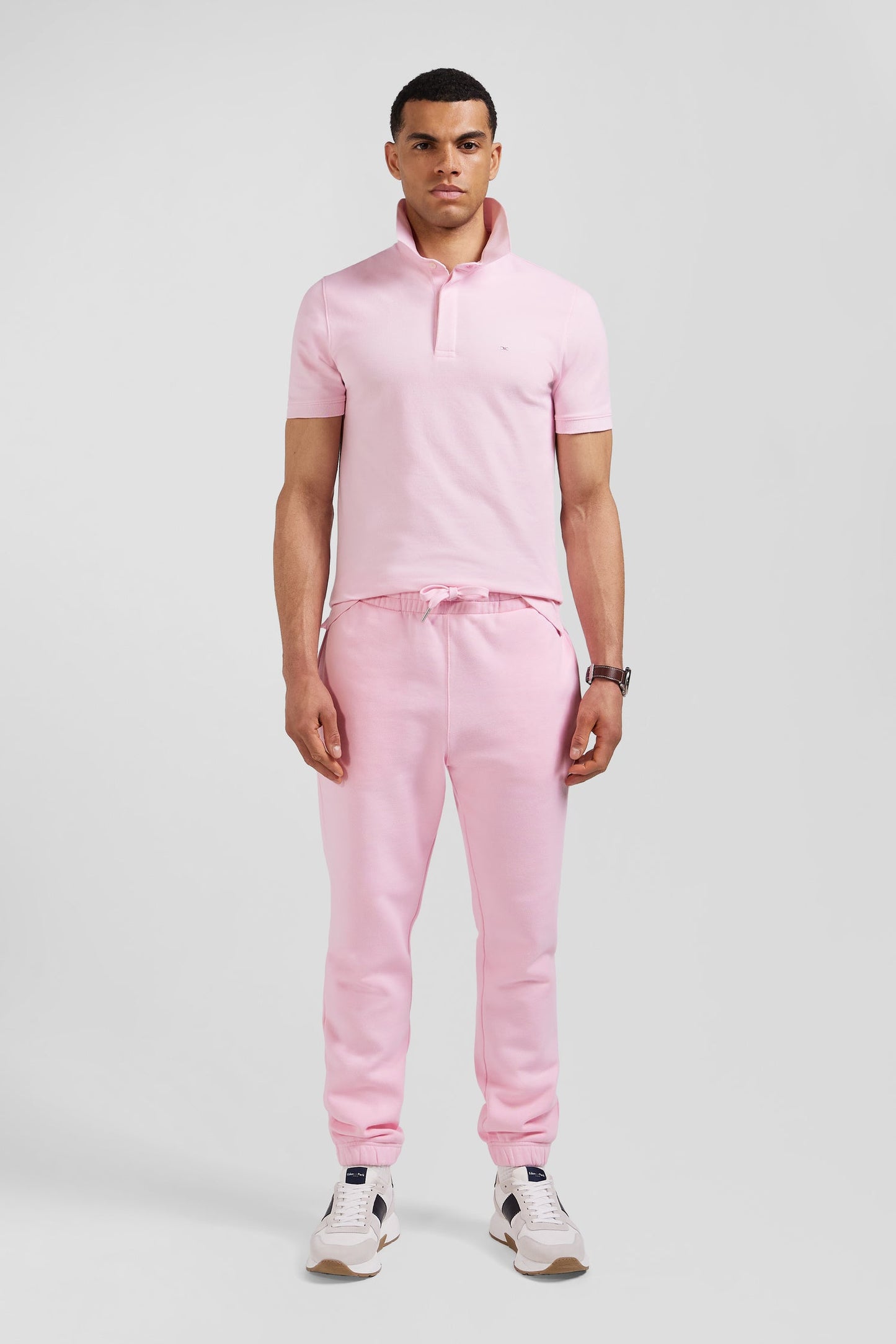 Pantalon jogging en molleton gratté rose coupe Regular - Image 1