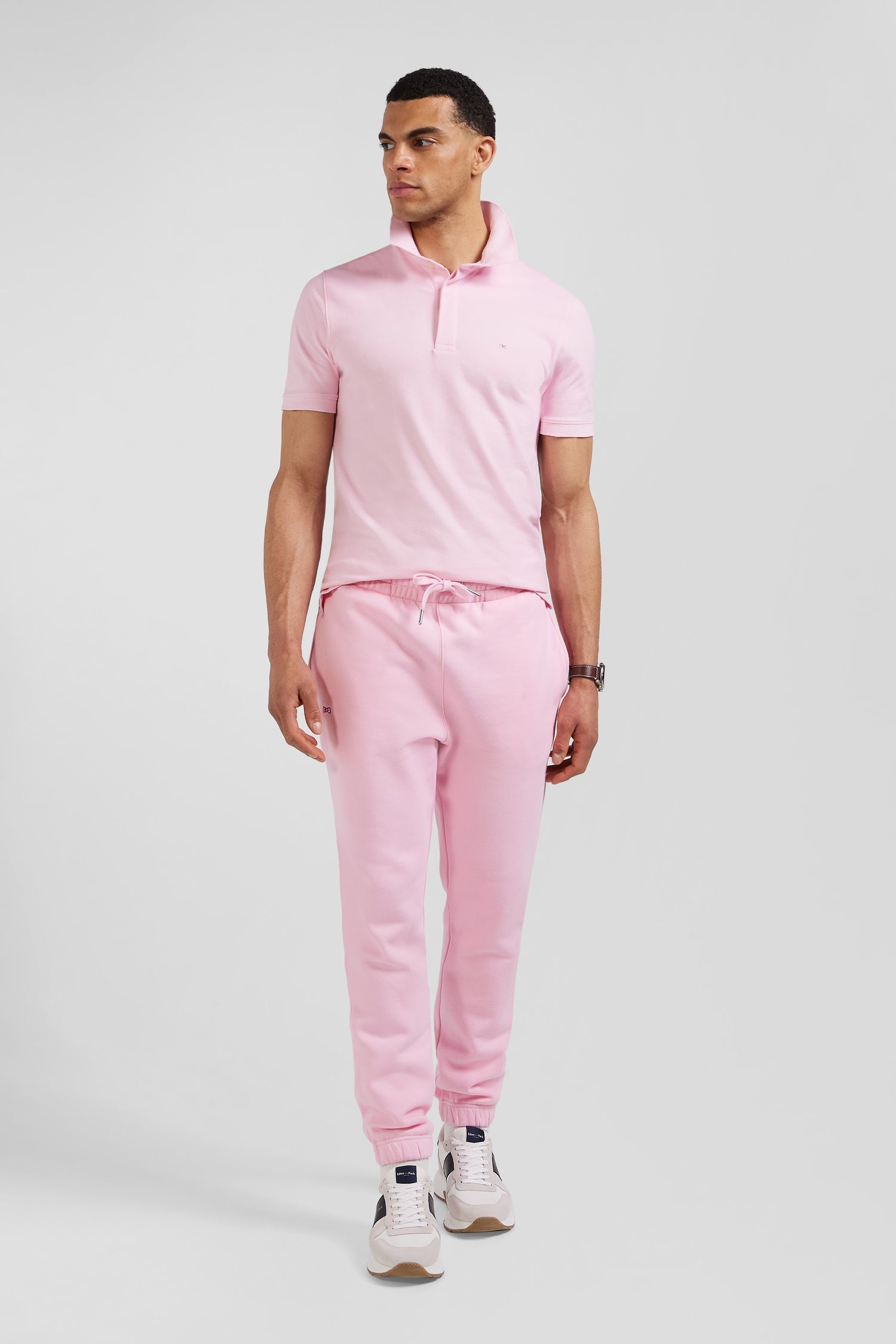 Pantalon jogging en molleton gratté rose coupe Regular