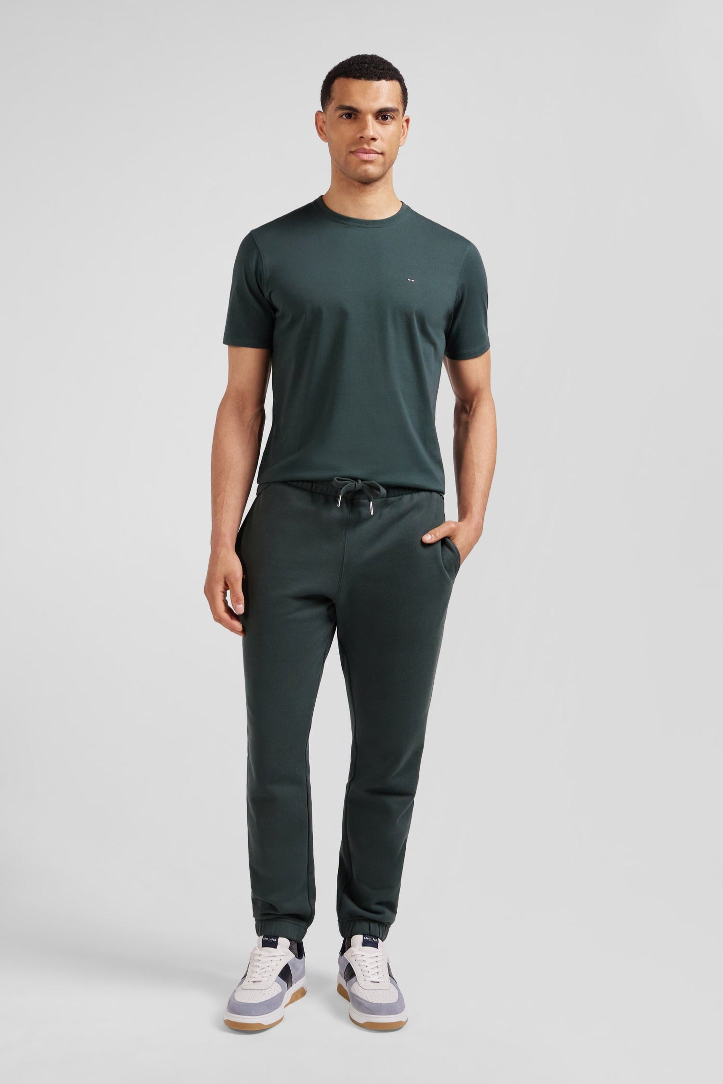 Pantalon jogging en molleton gratté vert coupe Regular - Image 1