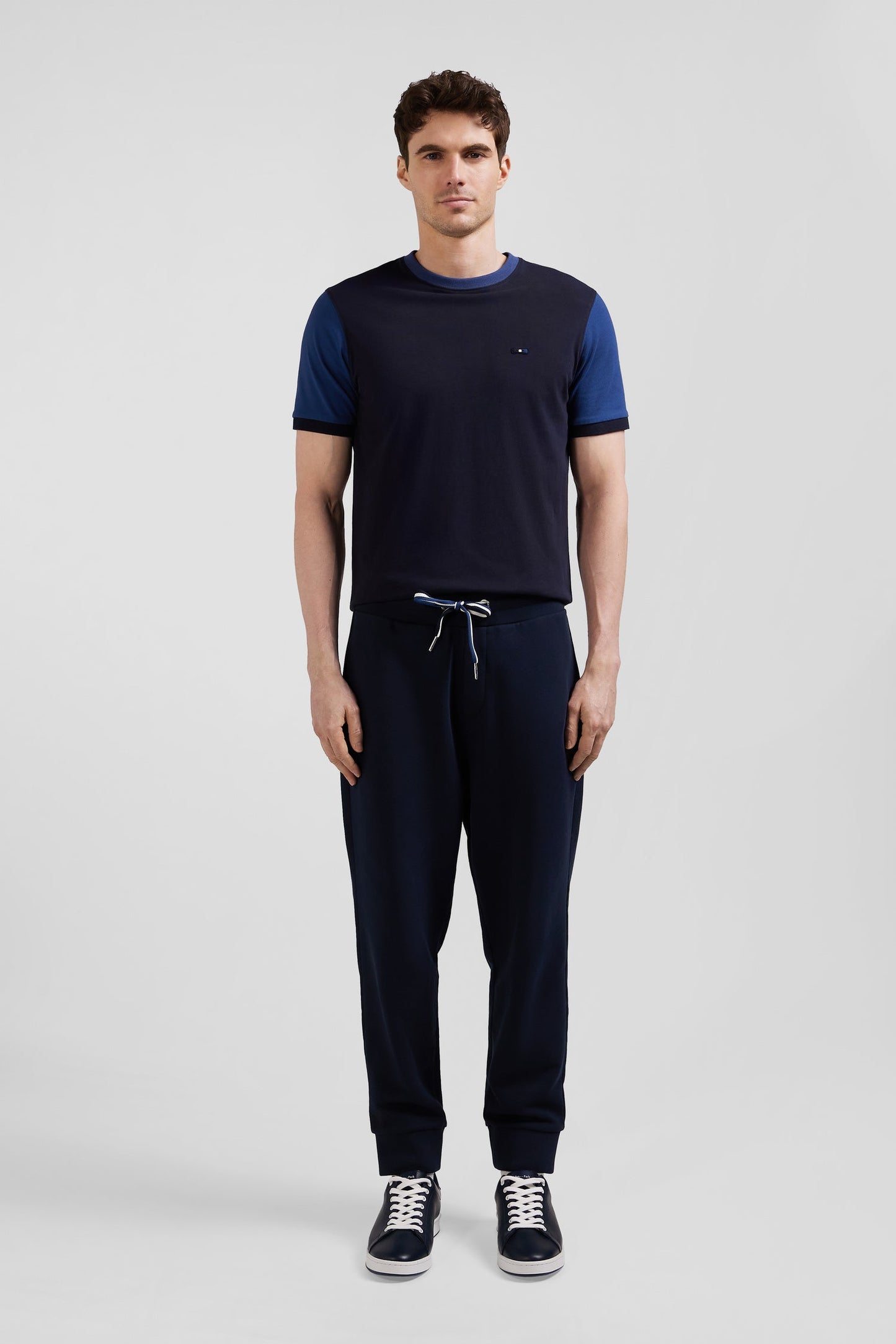 Pantalon jogging en molleton gratté bleu marine coupe Relaxed - Image 1