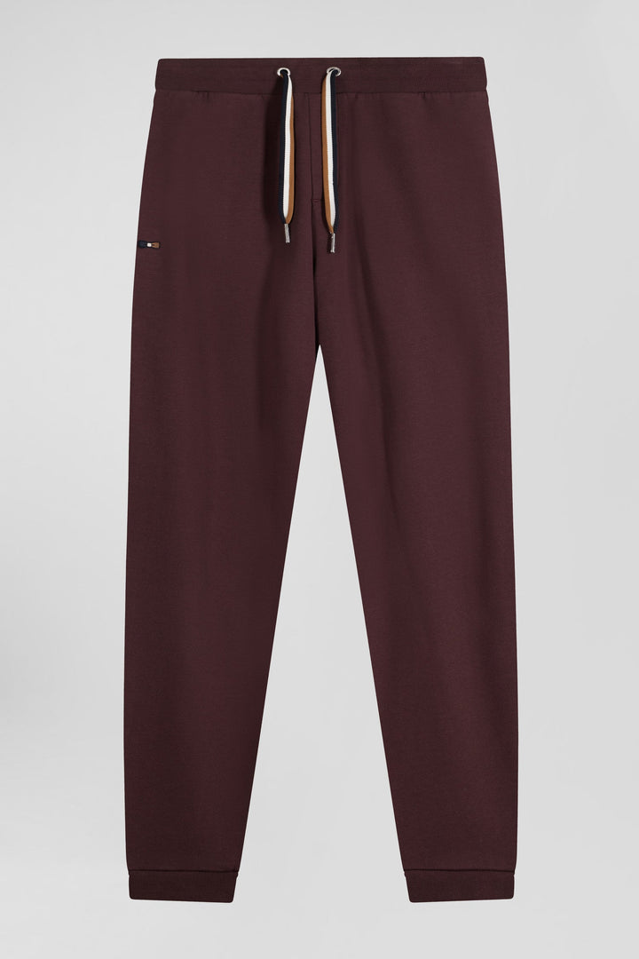 Pantalon jogging en molleton gratté bordeaux coupe Relaxed alt view