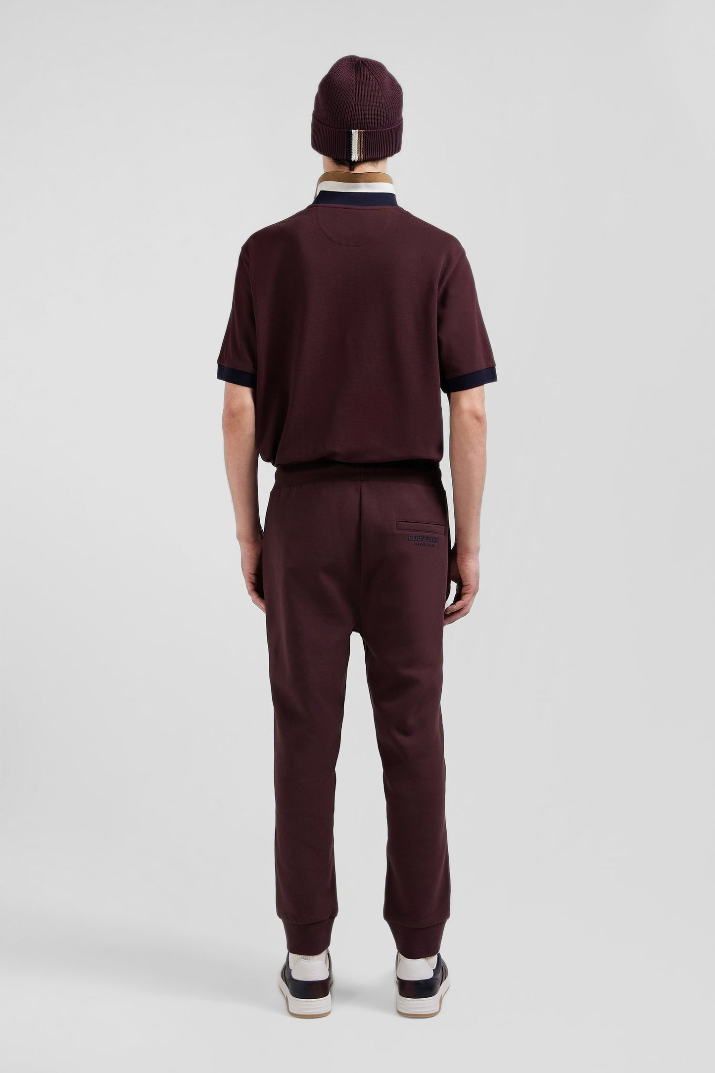 Pantalon jogging en molleton gratté bordeaux coupe Relaxed - Image 6