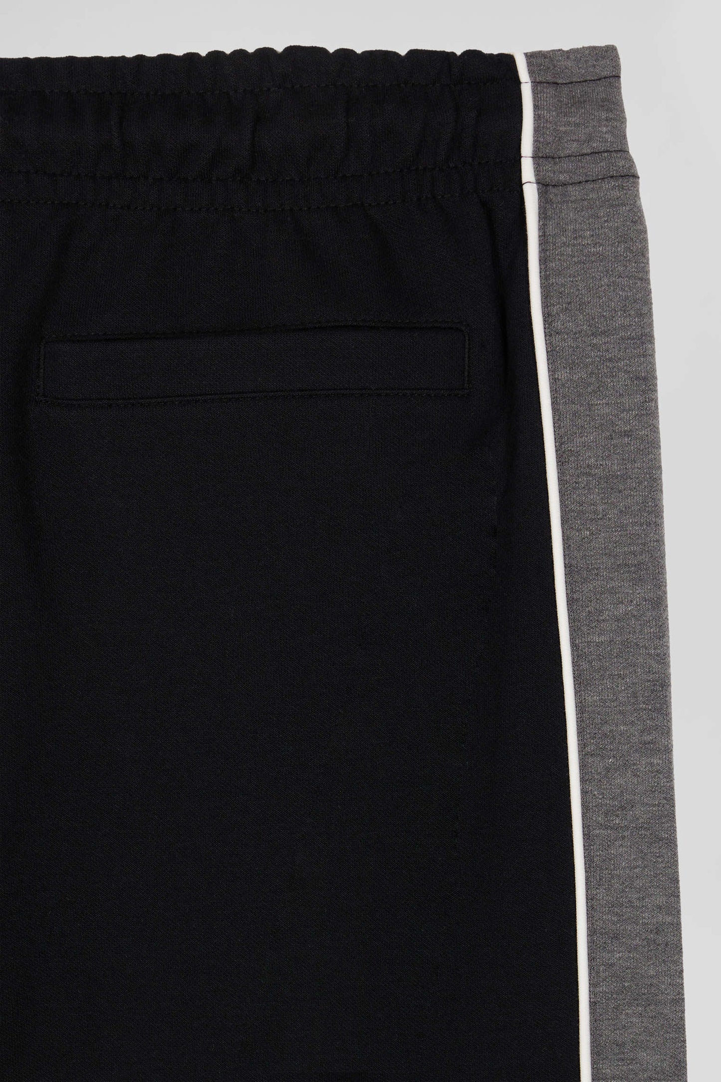 Pantalon jogging en coton mélangé noir coupe Regular passepoil jambes - Image 8