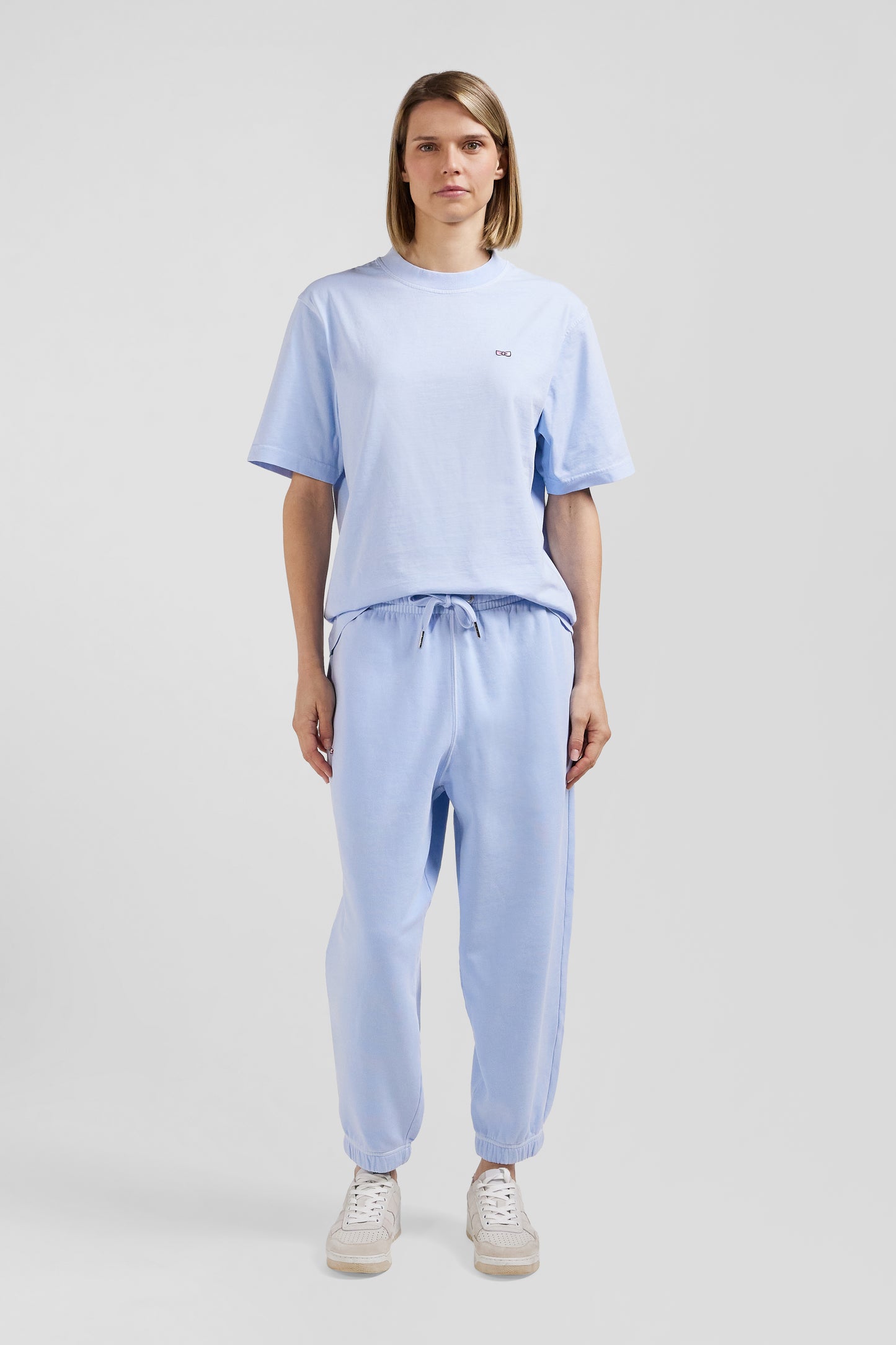 Relax unisex sky blue brushed cotton fleece jogging bottoms