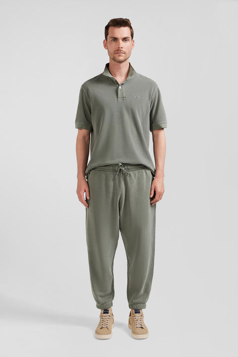 Relax unisex khaki brushed cotton fleece jogging bottoms - Image 1