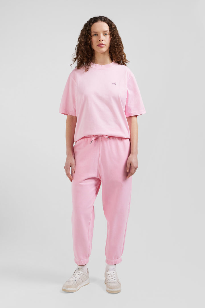 Jogging unisexe en molleton coton rose surteint coupe Relaxed alt view