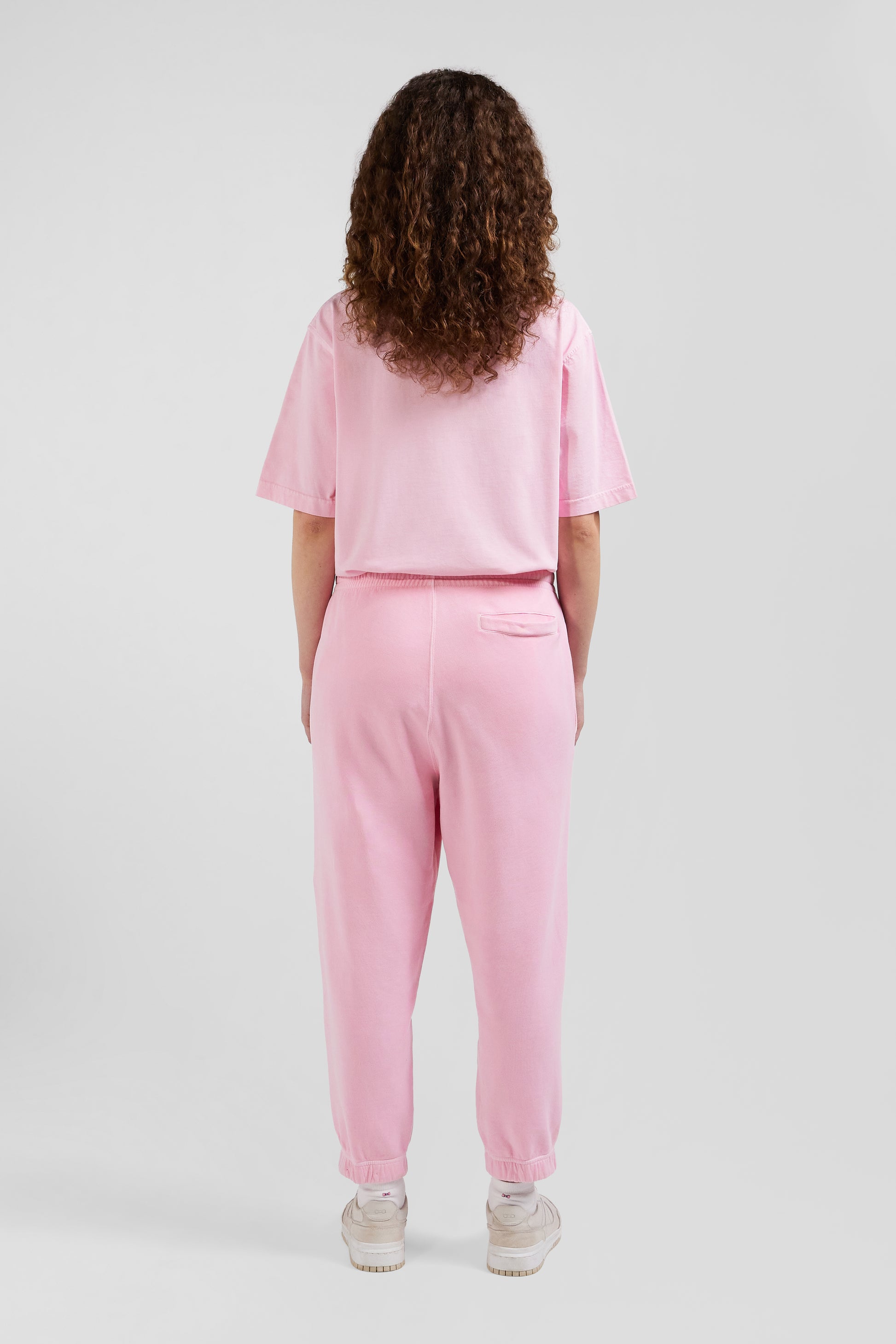 Relax unisex pink brushed cotton fleece jogging bottoms