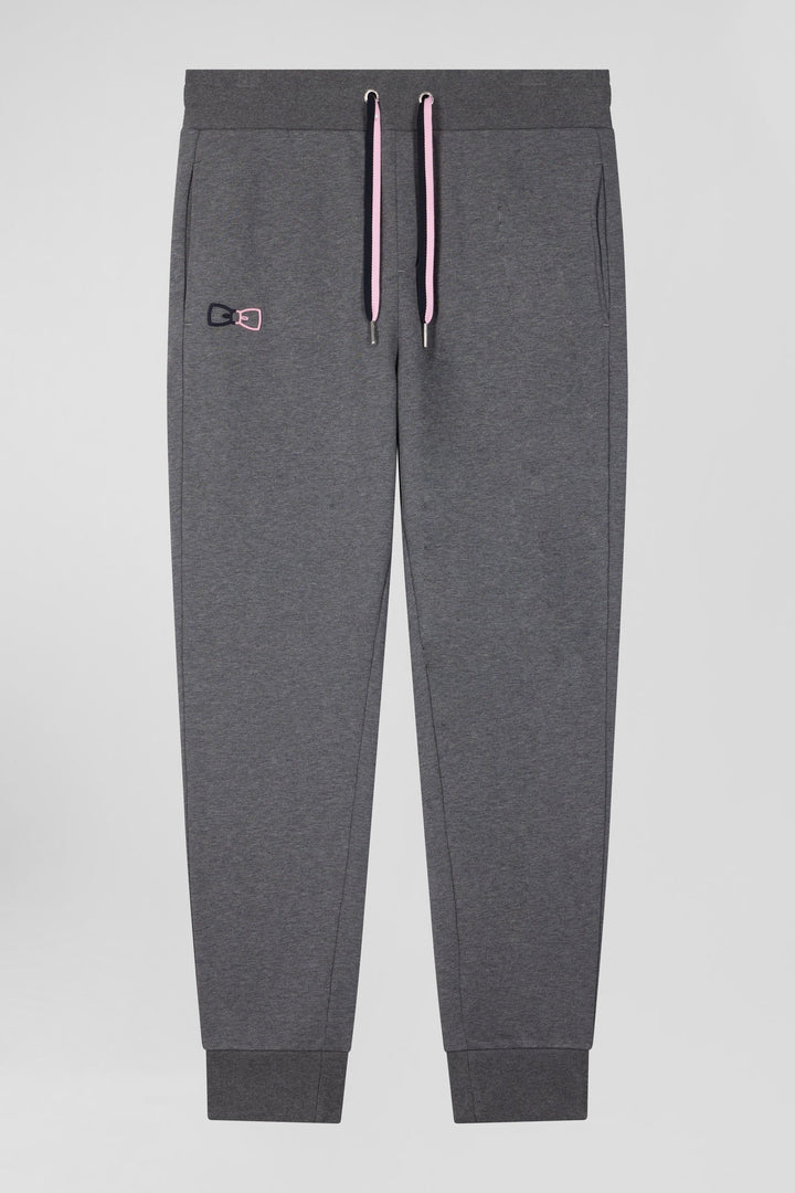 Pantalon jogging en molleton coton gratté gris coupe Regular alt view