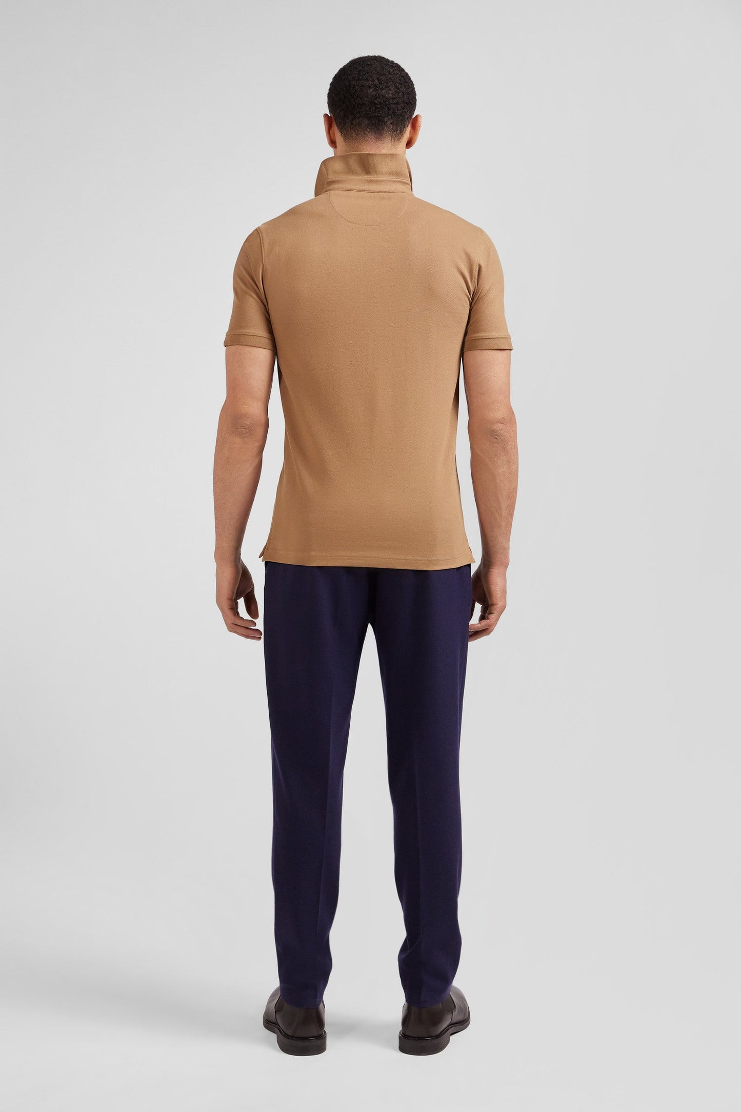 Polo manches courtes en coton stretch camel coupe Slim - Image 7