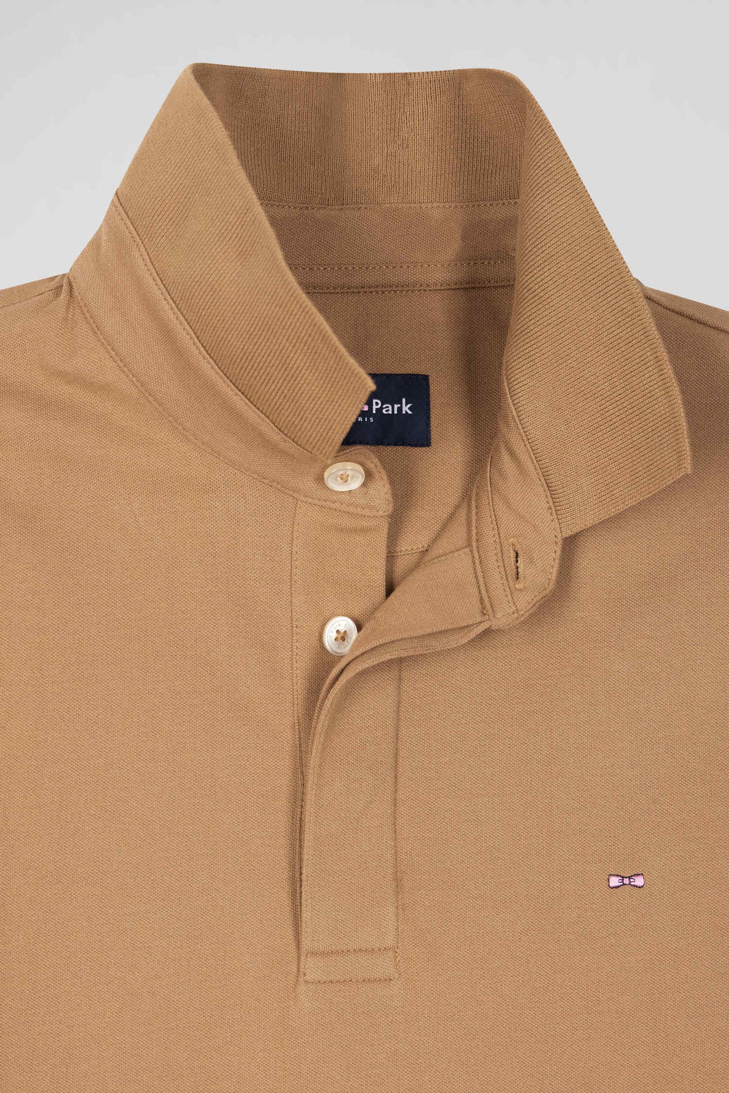 Polo manches courtes en coton stretch camel coupe Slim - Image 8