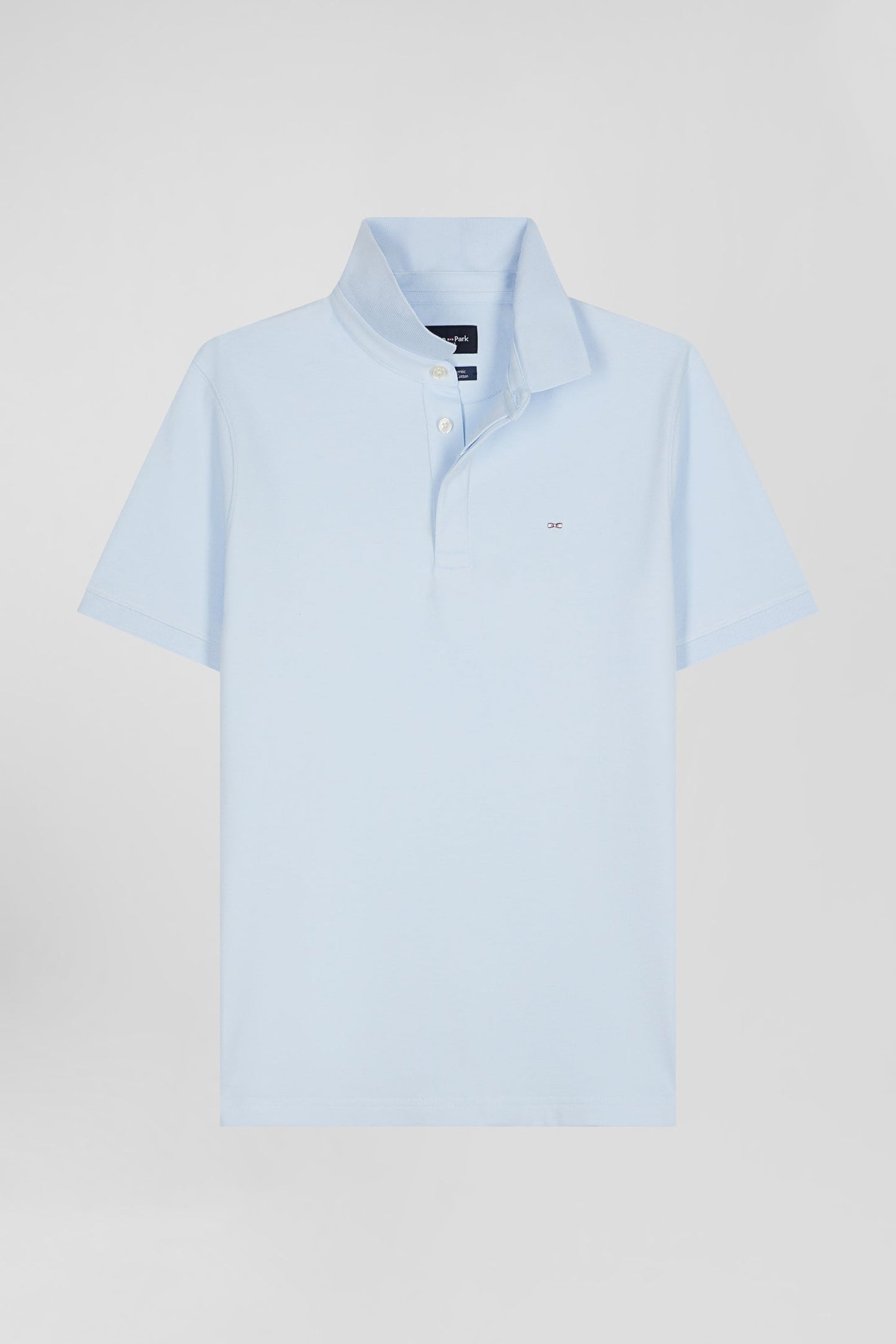 Polo manches courtes en coton stretch ciel coupe Slim - Image 2