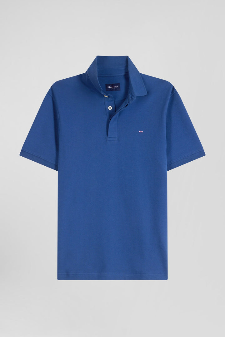 Polo manches courtes en coton stretch bleu foncé coupe Slim alt view