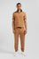 Polo manches courtes en coton stretch camel col jacquard Eden Park coupe Slim